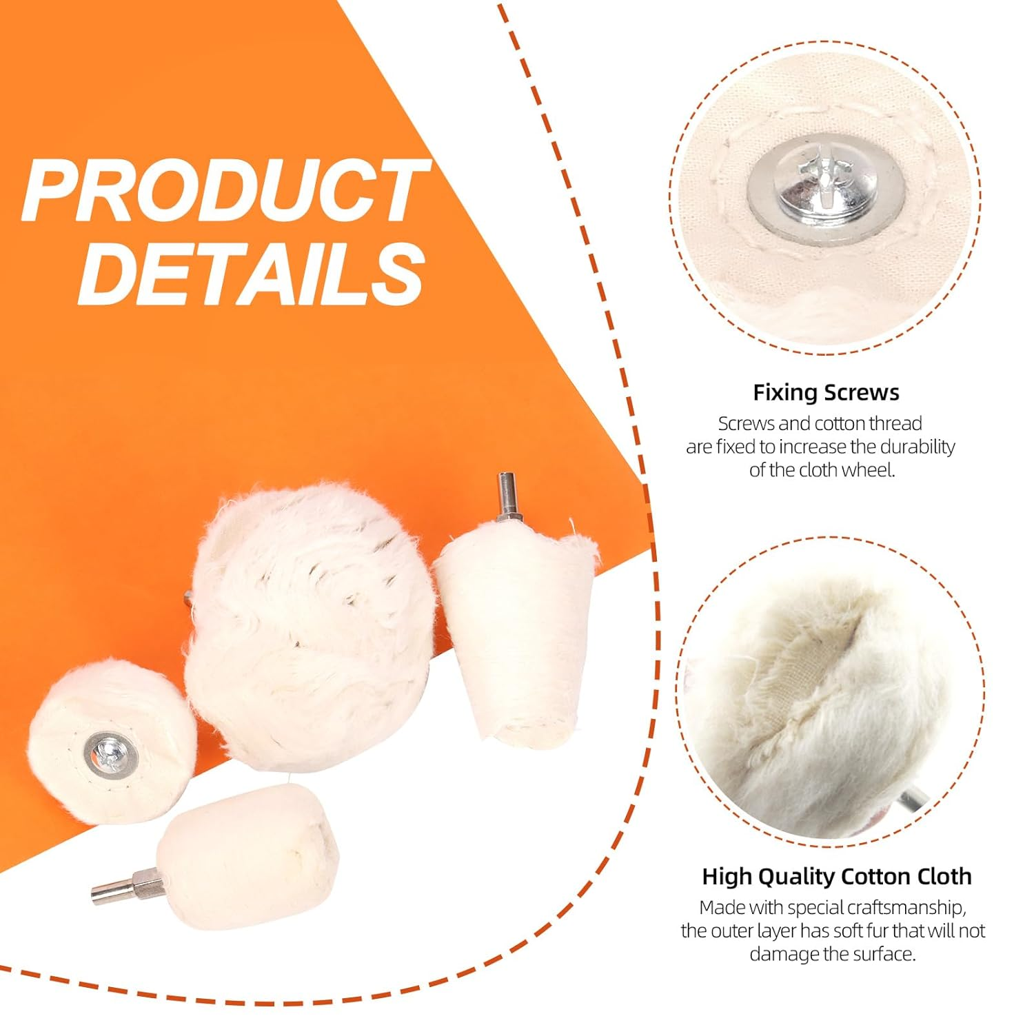 Tanstic 26Pcs 3" 5" Car Foam Drill Polishing Pad Kit, Buffing and Polishing Pad Kit Including Flat and Wave Foam Polish Pads Sponge Buffing Pads Woolen Buffer Pads Drill Adapter Buffing Wheels image number 3