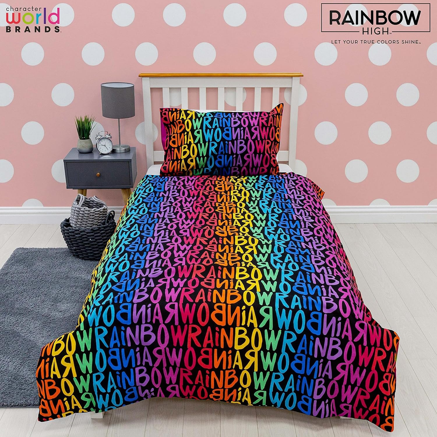 Rainbow High Glow Single Duvet Cover Set/Doona - Multicolour - Polycotton image number 6