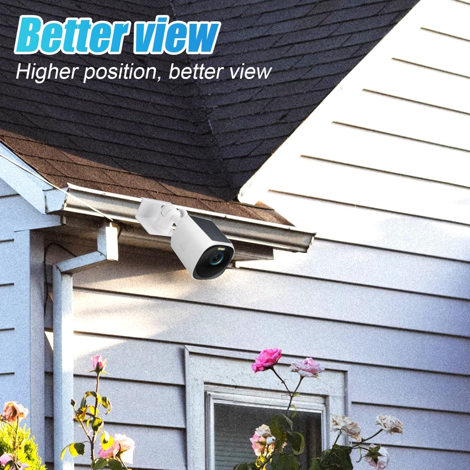 2Pcs Gutter Mount for Security Camera, White Black 360&deg; Adjustable Security Camera Bracket Compatible with Eufy Solocam S220/C210, Eufycam 2C/2C Pro, 3/S330, 2/2 Pro, 3C/S300 image number 4