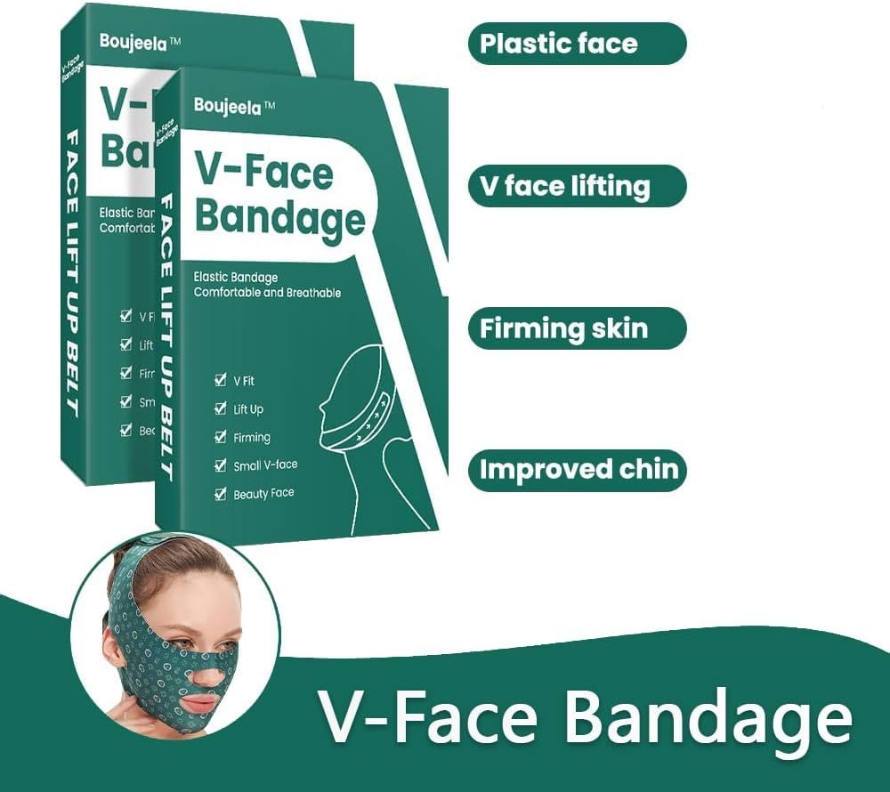 V Line Lifting Mask 2-In-1 &ndash; Reusable V-Shaped Slimming Face & Chin Lifting Belt, Double Chin Eliminator for Women, Facial Slimmer Tape for Saggy Skin, Jawline Exerciser & Face Shaper image number 1