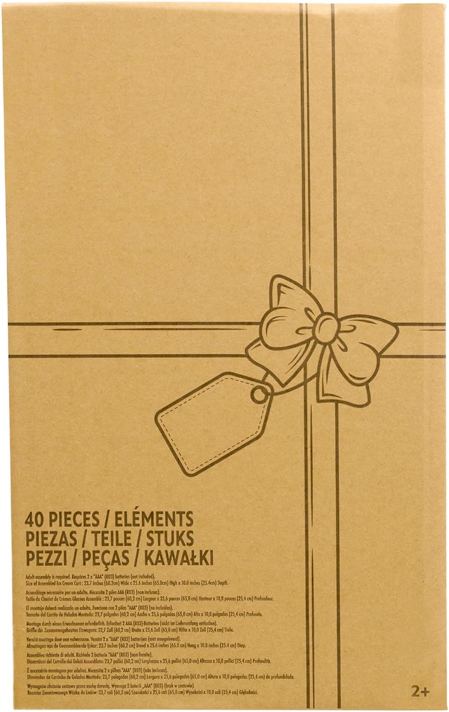 Disney Junior Minnie Mouse Sweets & Treats Ice Cream Cart with Sounds and Phrases, 40-Pieces, Pretend Play, Kids Toys for Ages 2 up by Just Play