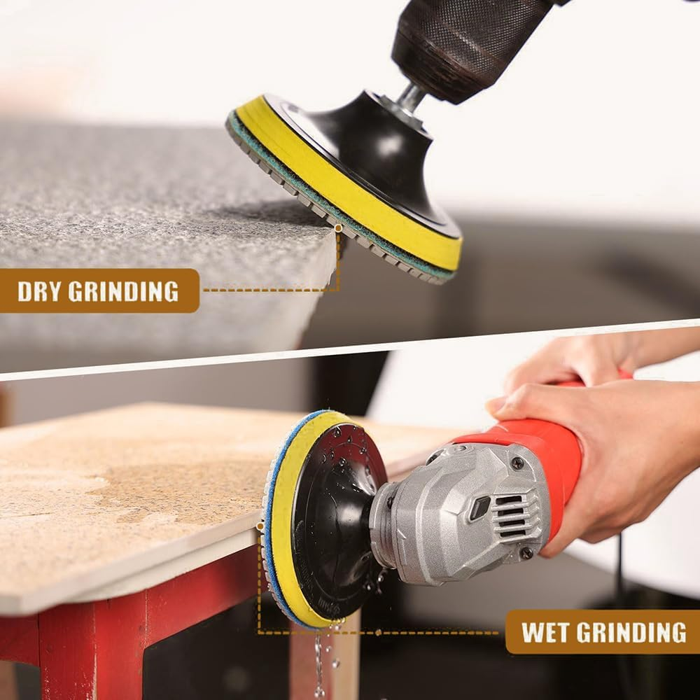 20 Pack 4 Inch Diamond Polishing Pads, Wet/Dry Granite Stone Polish Pad,50-6000 Grit Polishing Pads for Marble, 5/8&rsquo;&rsquo;-11 Backer Pad, Fit for Concrete Marble Rock Countertop Quartz image number 3