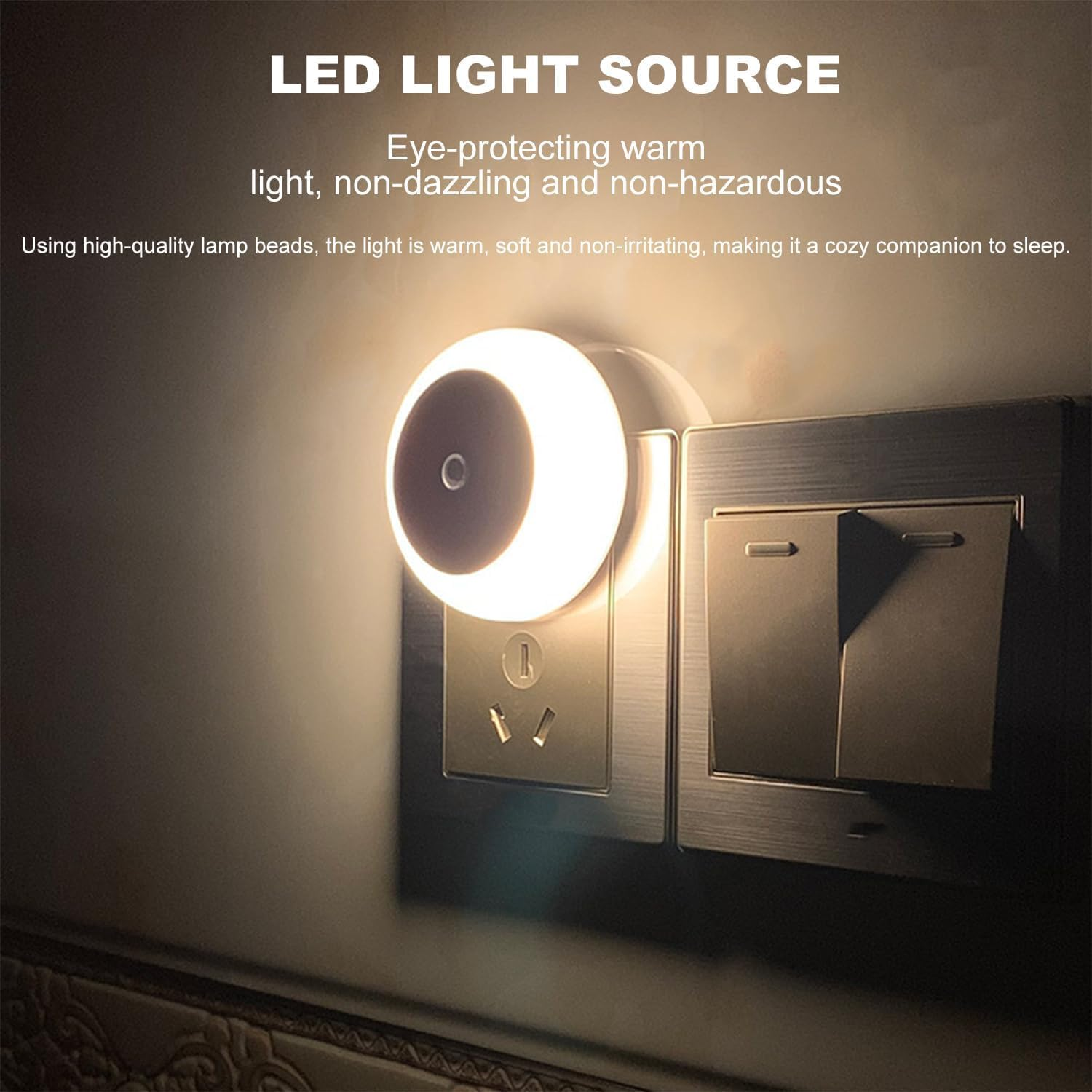 GIOD LED Night Light, 6-Pack Plug in Indoor Intelligent Control Sensor Light, Plug-In Children'S Wall, Suitable for Bedrooms, Kitchens, Bathrooms, and Stairs, Dusk to Dawn Sensor image number 1