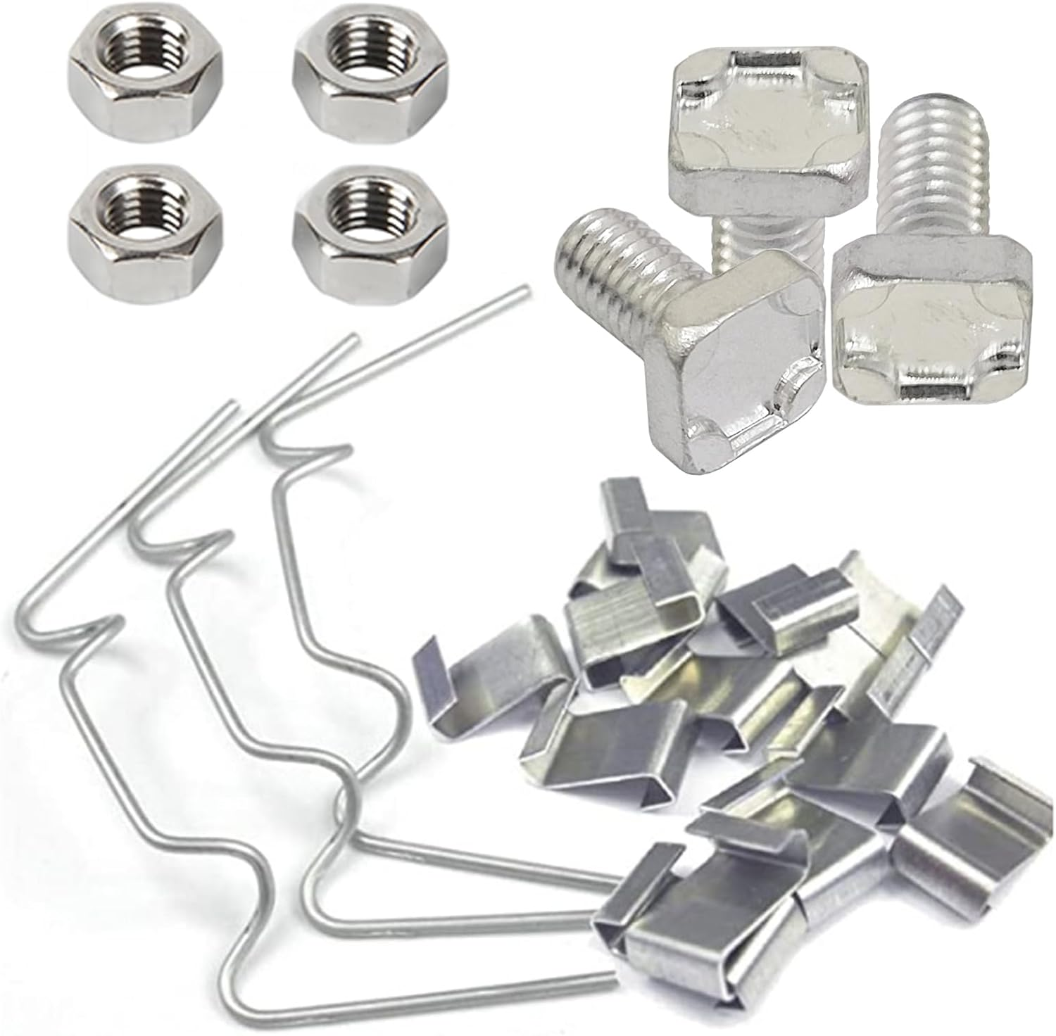 400Pcs Greenhouse Accessories Kit Stainless Steel Glazing Clip Fixing Clip Aluminum M6 Bolt Nut Full Set