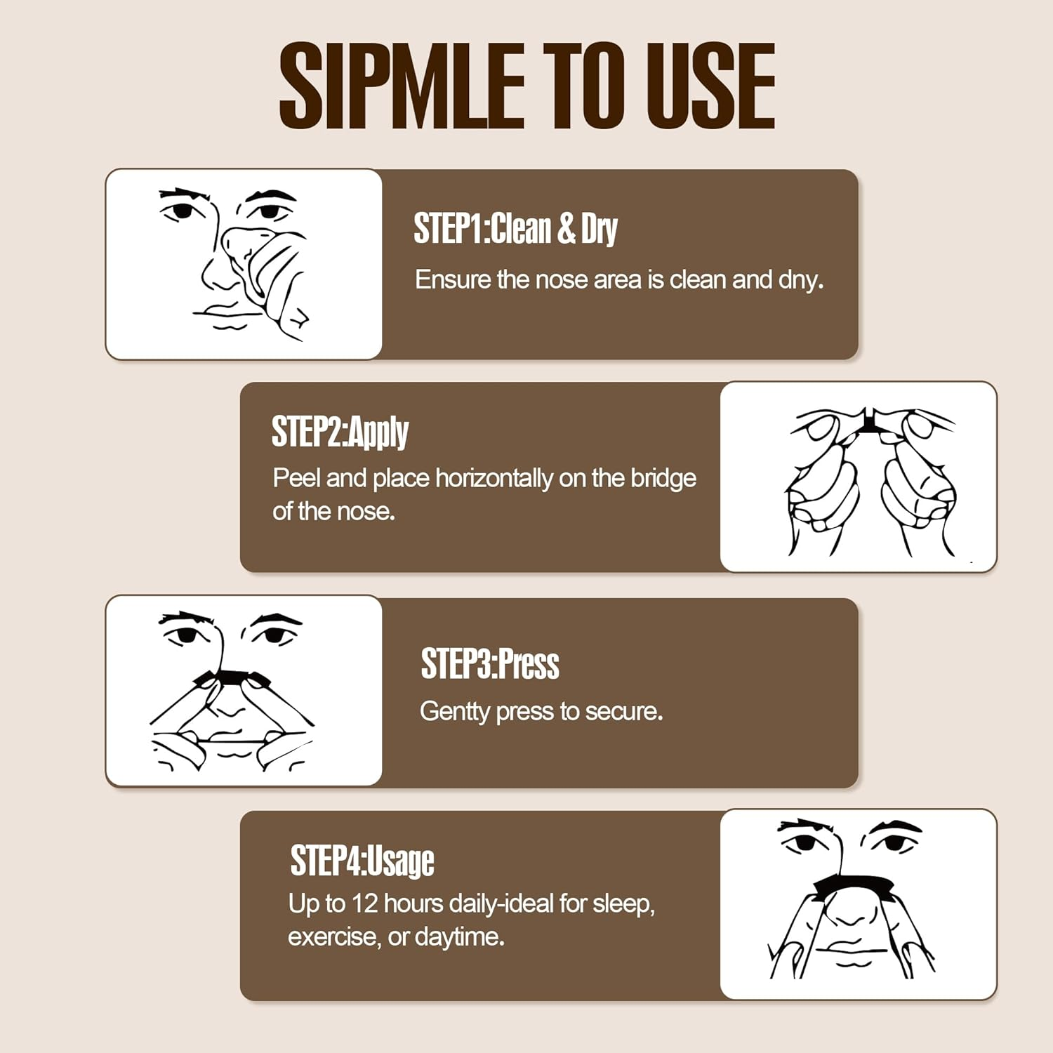 Nasal Strips, 30 Pack Nose Strips for Breathing, Nose Breathing Strips Extra Strength Nasal Strips, Breathing and Exercise Nose Tape for Sleeping image number 5