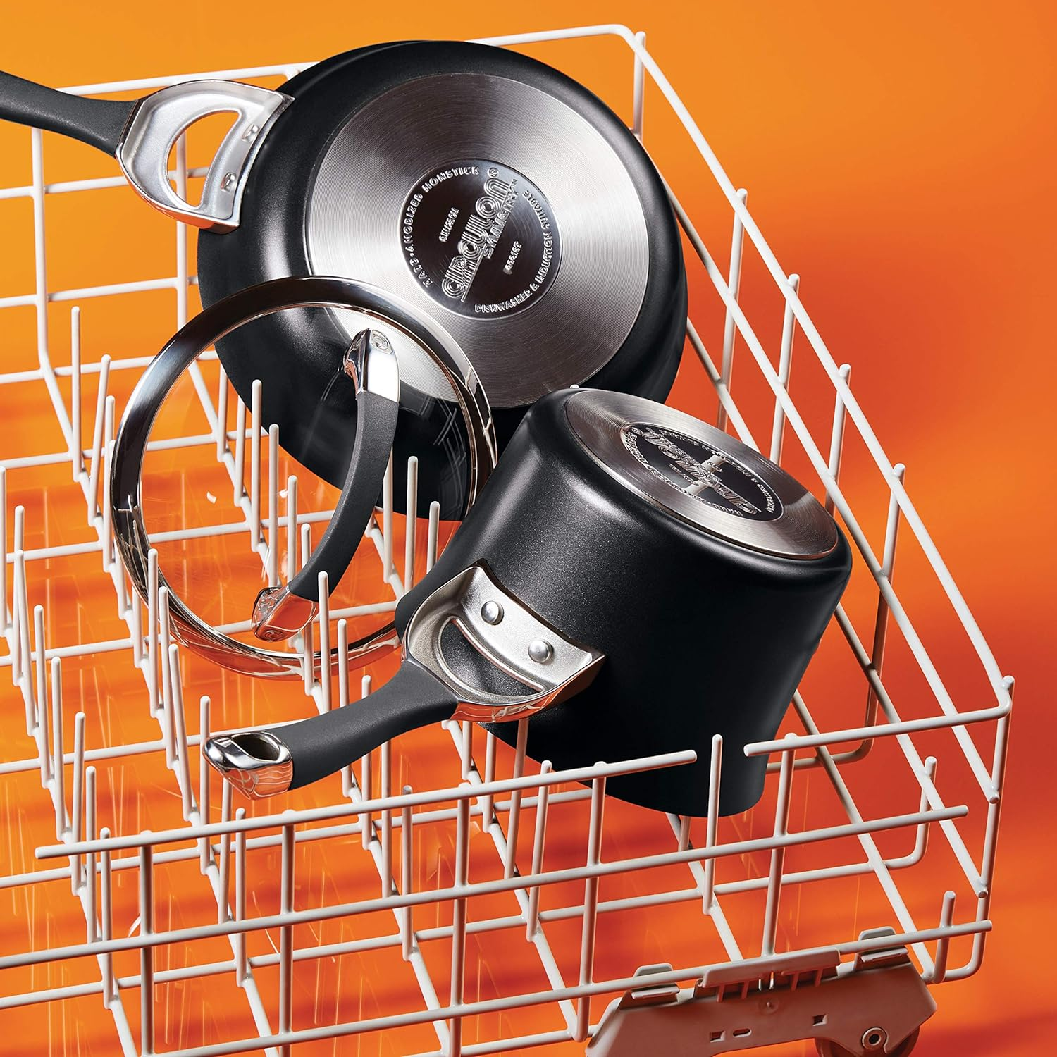 Circulon 87380 Symmetry Hard Anodized Nonstick 10-Inch and 12-Inch Skillets Twin Pack, Black, 2-Pack image number 3