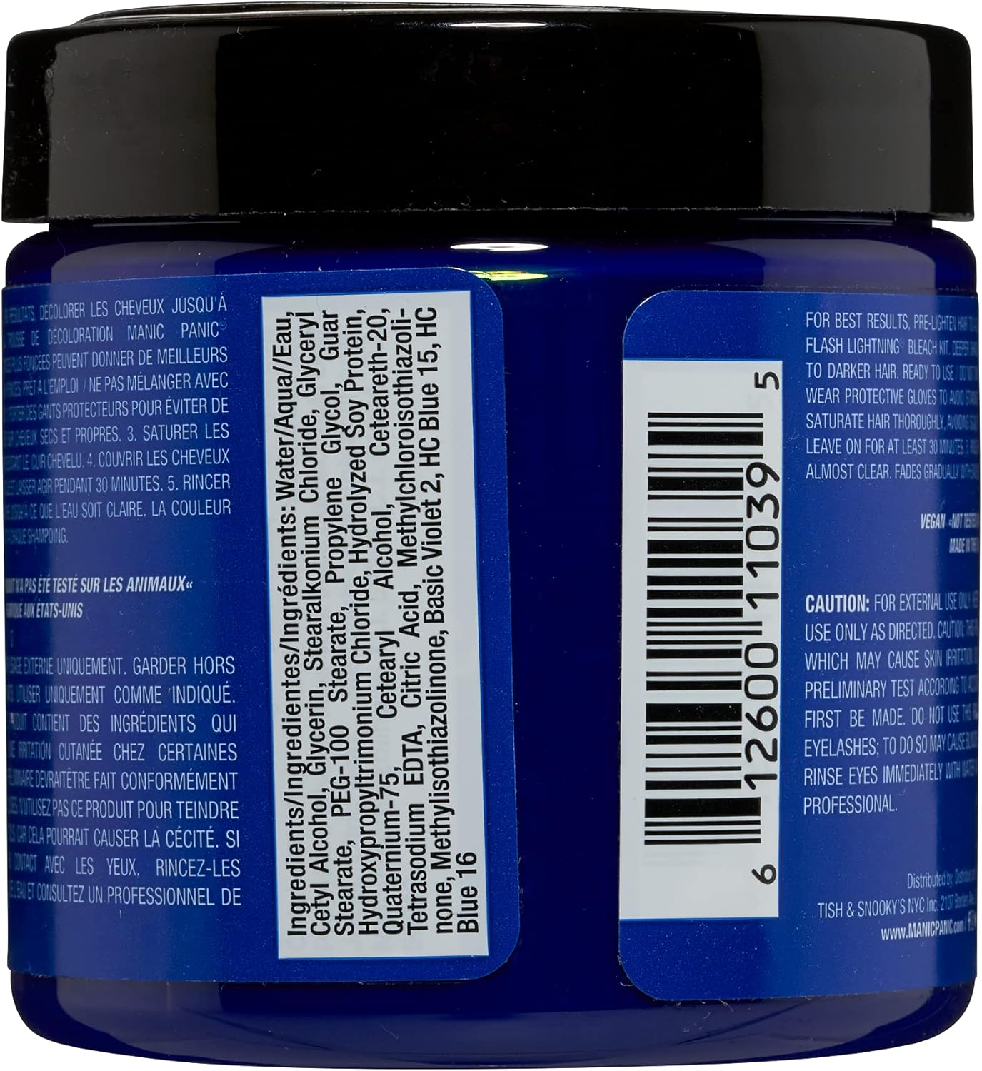 MANIC PANIC Rockabilly Blue Hair Dye - Classic High Voltage - Semi Permanent True Neutral Blue Hair Color - Vegan, PPD and Ammonia Free (4Oz) image number 6