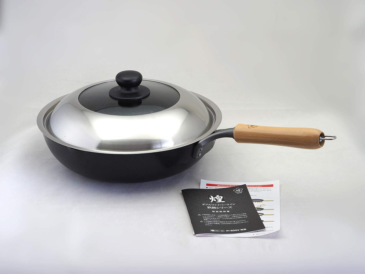 Takumi Japan Glass Lid 11.8 Inches (30 Cm) Heat Resistant for Iron Frying Pan - Fits Glitter Series image number 2