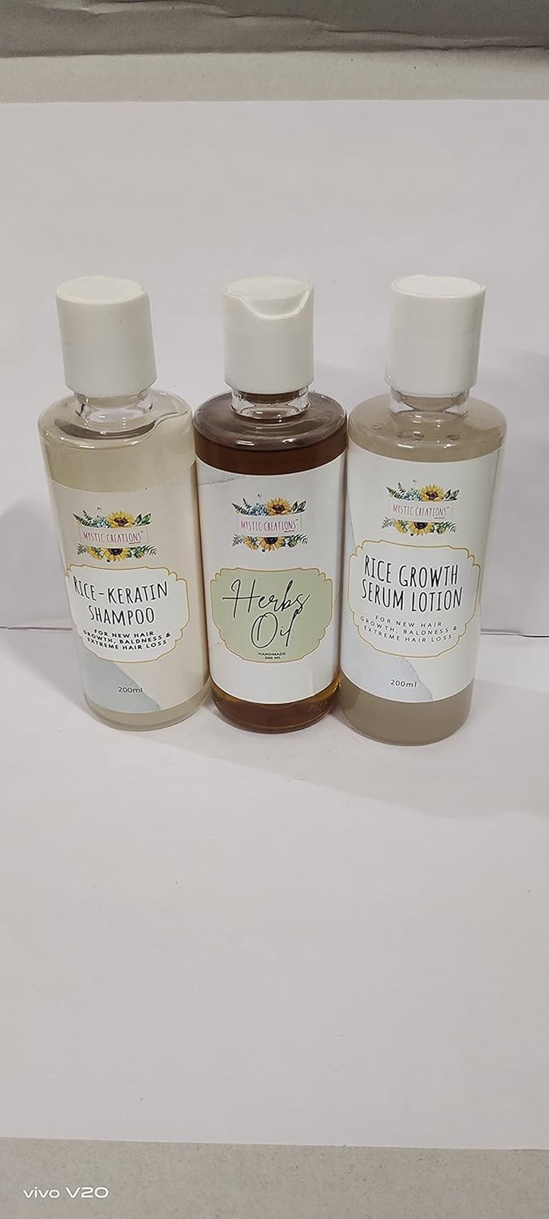 Mystic Creations Rice Shampoo Combo Herbs Oil & Rice Lotion Enriched Rice Water Lotion |Rice Serum Lotion