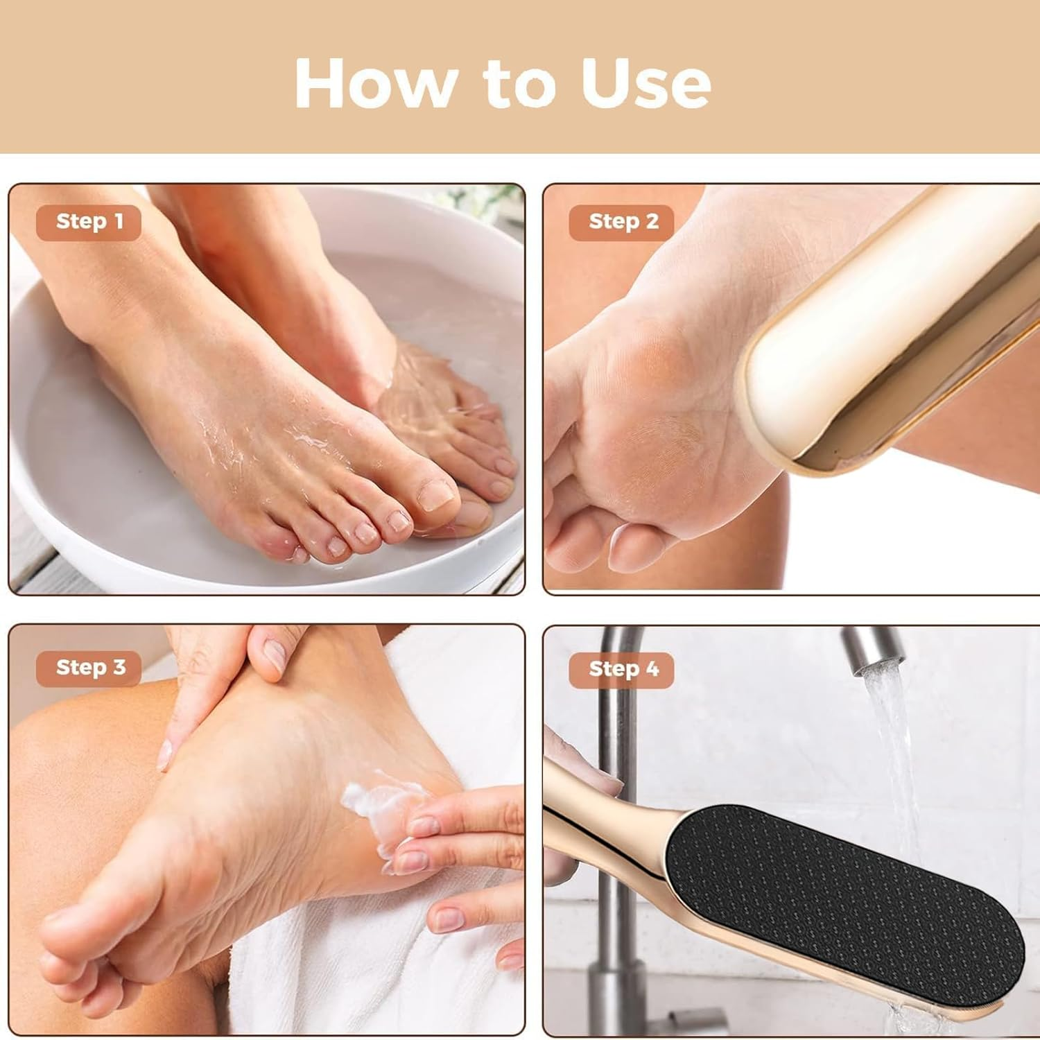 Yamobi Callus File Foot Scrubber Made of Wood, Callus File for Hardened or Dry Skin Foot Scrubber, Foot File and Callus Scraper for Smooth Feet, Callus Removal