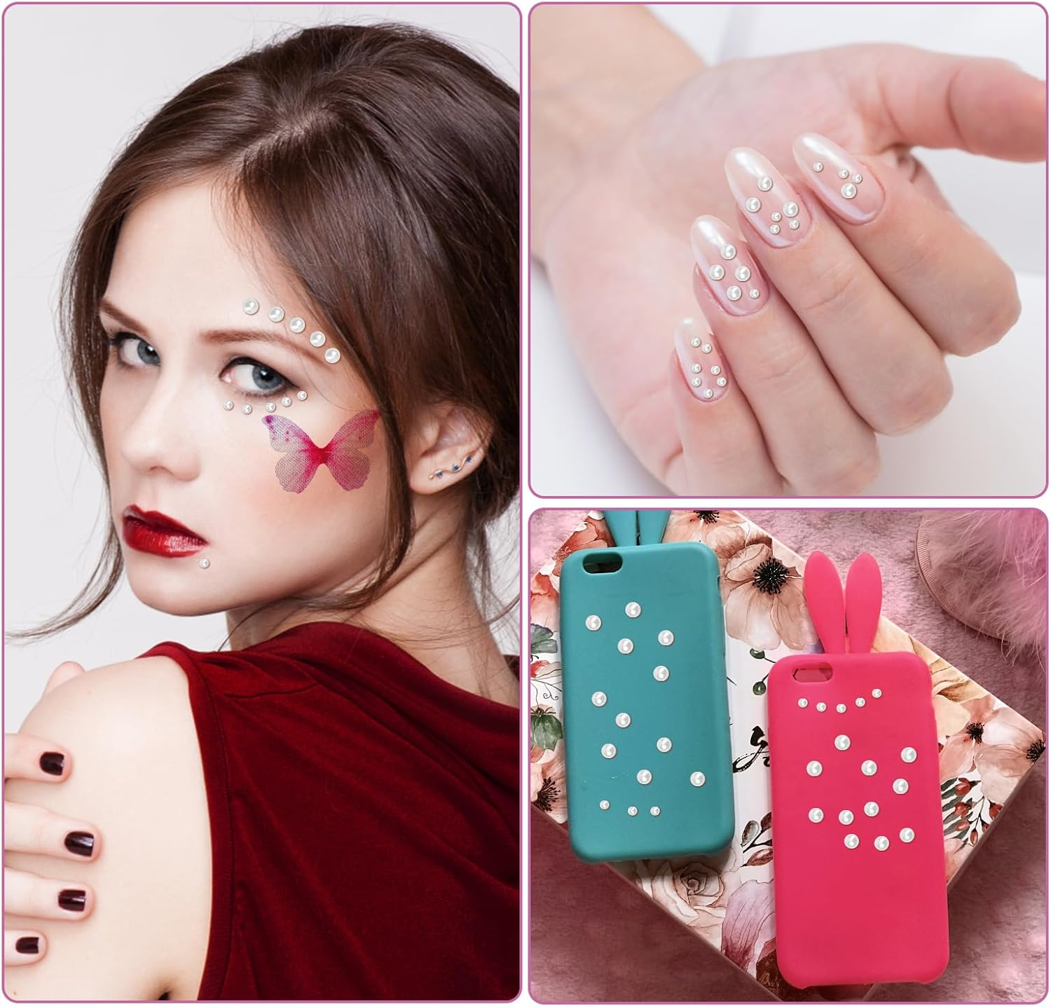 Diamond Stickers for Face, Self-Adhesive Fabric Butterflies with Rhinestones and Tweezers for Women and Girls, Face Nails, Hair, Gemstones, Festivals, Makeup Accessories image number 5