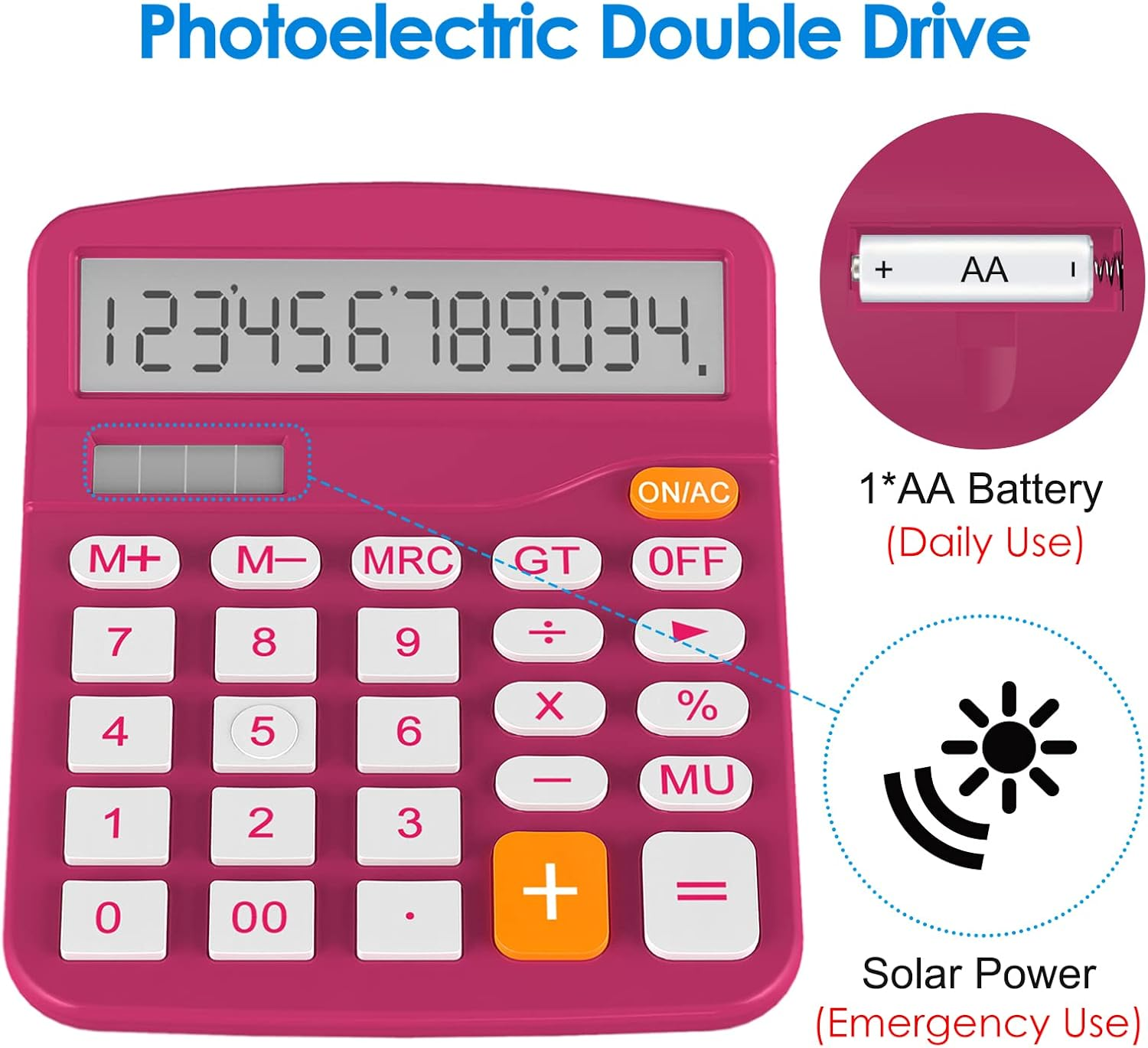 Helect Calculator, Standard Function Desktop Calculator (Plum) image number 6