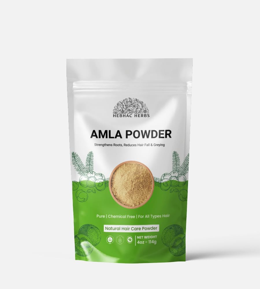 Amla Powder for Hair & Skin Care &ndash; 114G | Indian Gooseberry Powder for Hair Mask, Scalp Cleanse & Shine | Herbal DIY Beauty | Vegan, Non-Gmo | by Hebhac Herbals image number 6