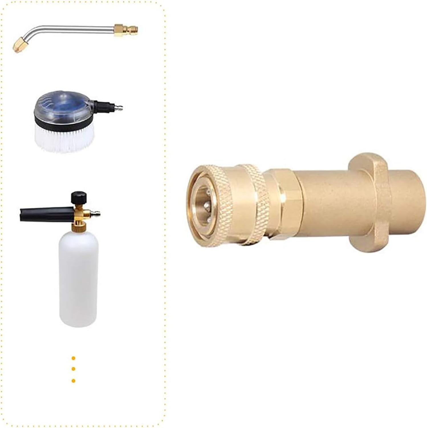 Brass Pressure Washer Gun Adapter with 1/4" Female Quick Connect Fitting,With 5-Pack Nozzles Spray Tips Multiple Degrees,Fit K Archer K Series,Nice with Foam Cannon image number 4