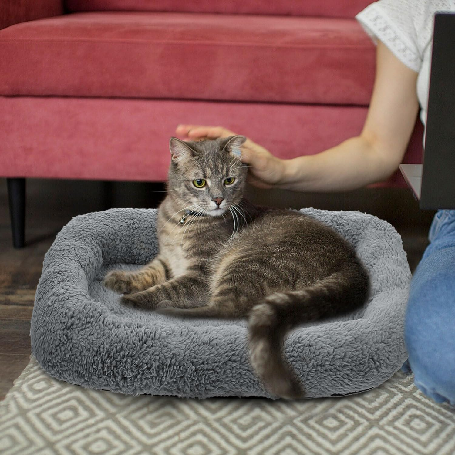 CUEMOON Small Dog Bed, Cat Bed, Orthopaedic Dog Beds, Anxiety Relieving Soothing (S) image number 1