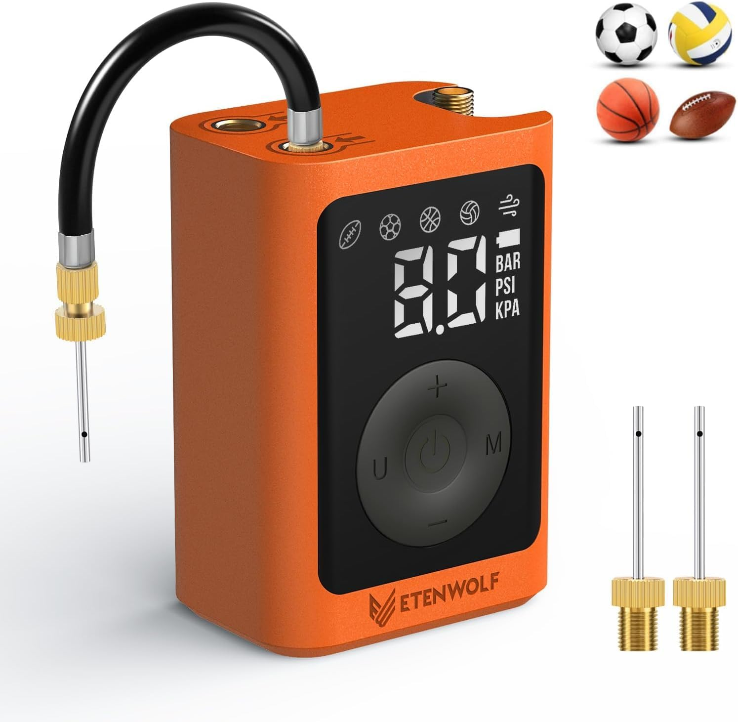 ETENWOLF P300 plus Ball Pump, Electric Basketball Pump Inflation and Deflation, with 3200 Mah Rechargeable Battery, Air Pump for All Sports Balls image number 3