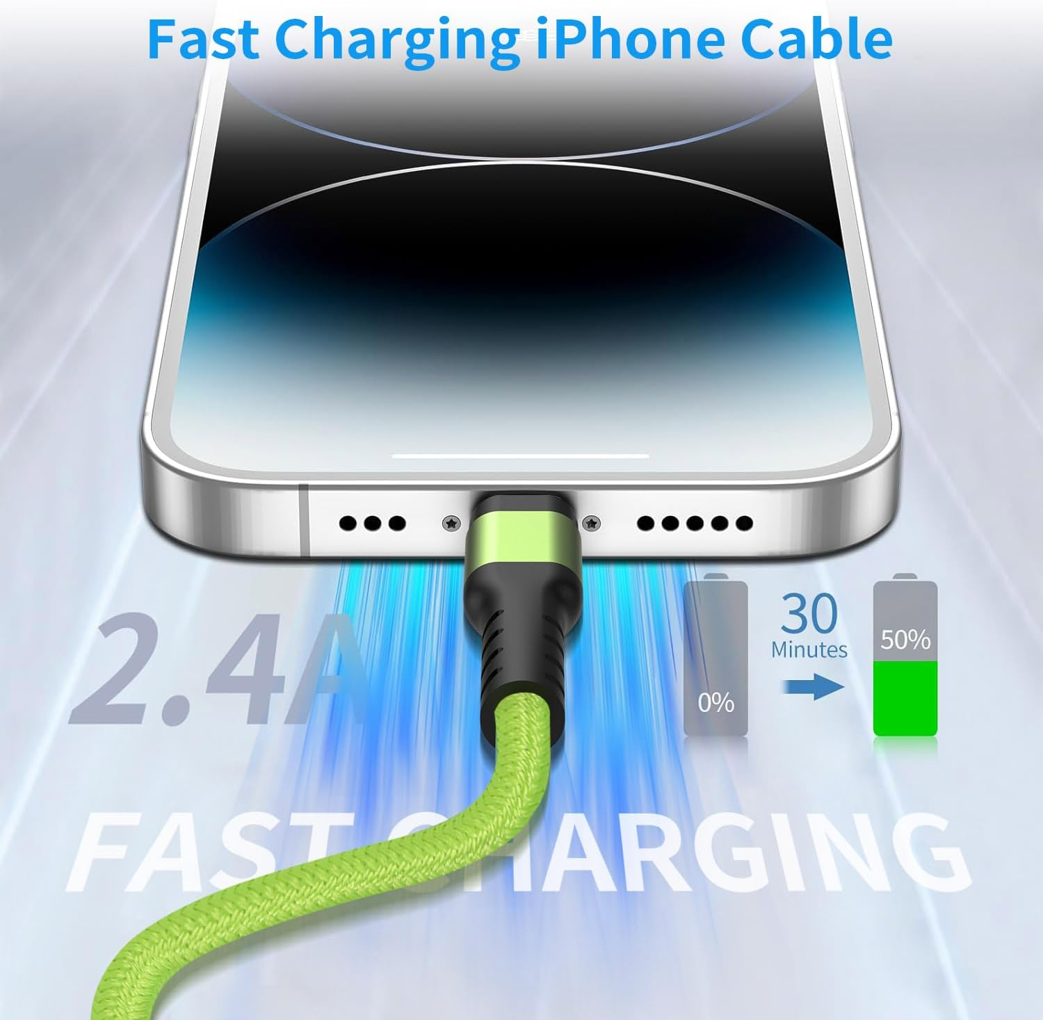 GOPALA Iphone Charger Cord 0.3M, 2Pack Short Lightning Cable for Car Fast Charging Braided USB to Lightning Cable Compatible with Apple Iphone 14 13 12 11 Pro Max 10 8 7 6 Ipad image number 5