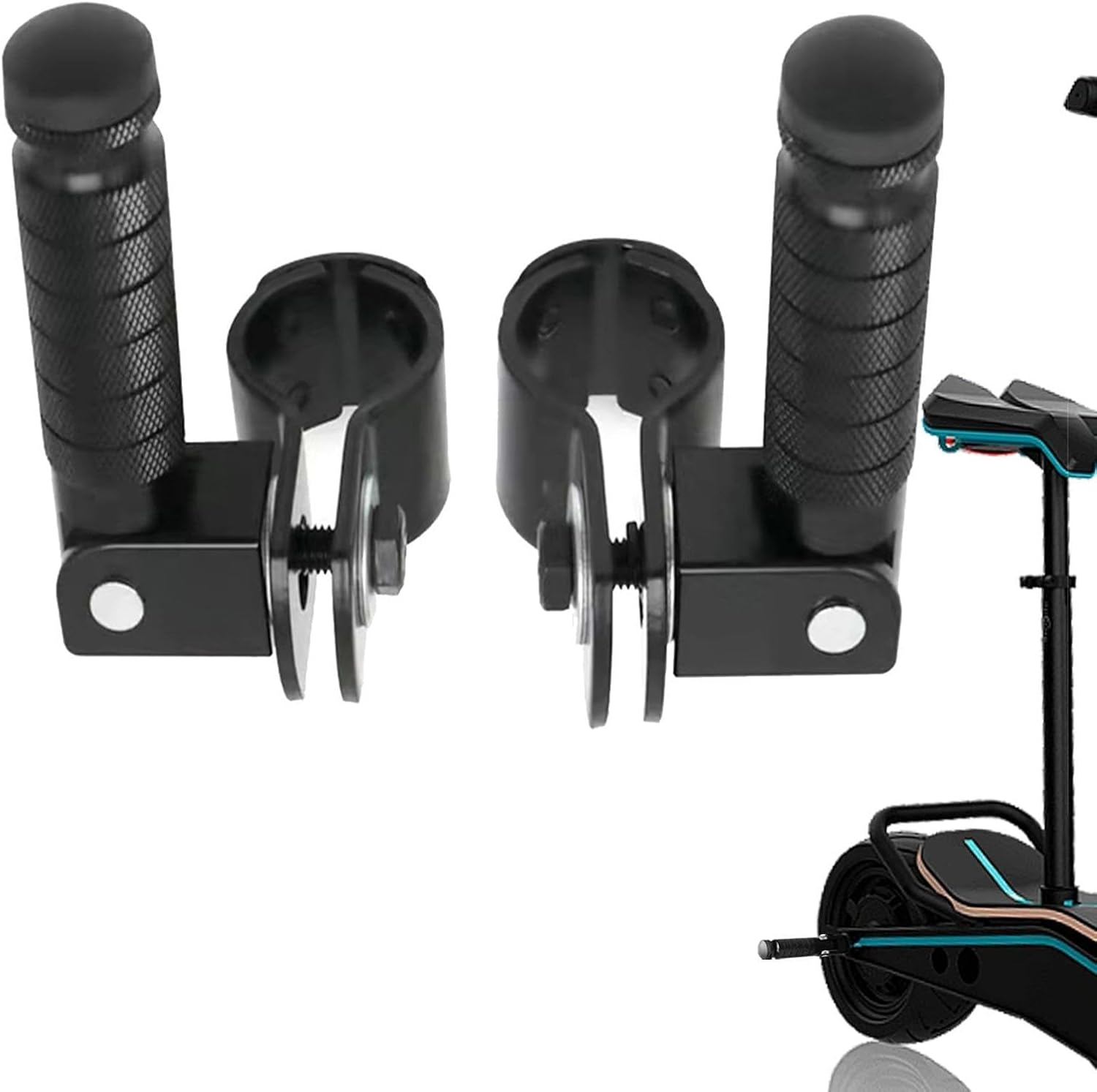 Foot Pegs - 1 Pair Metal Motorcycle Foot Rest - Foldable Motorbike Frame Foot Pegs for Passenger, Bicycles, Scooters, Motorbikes Buniq