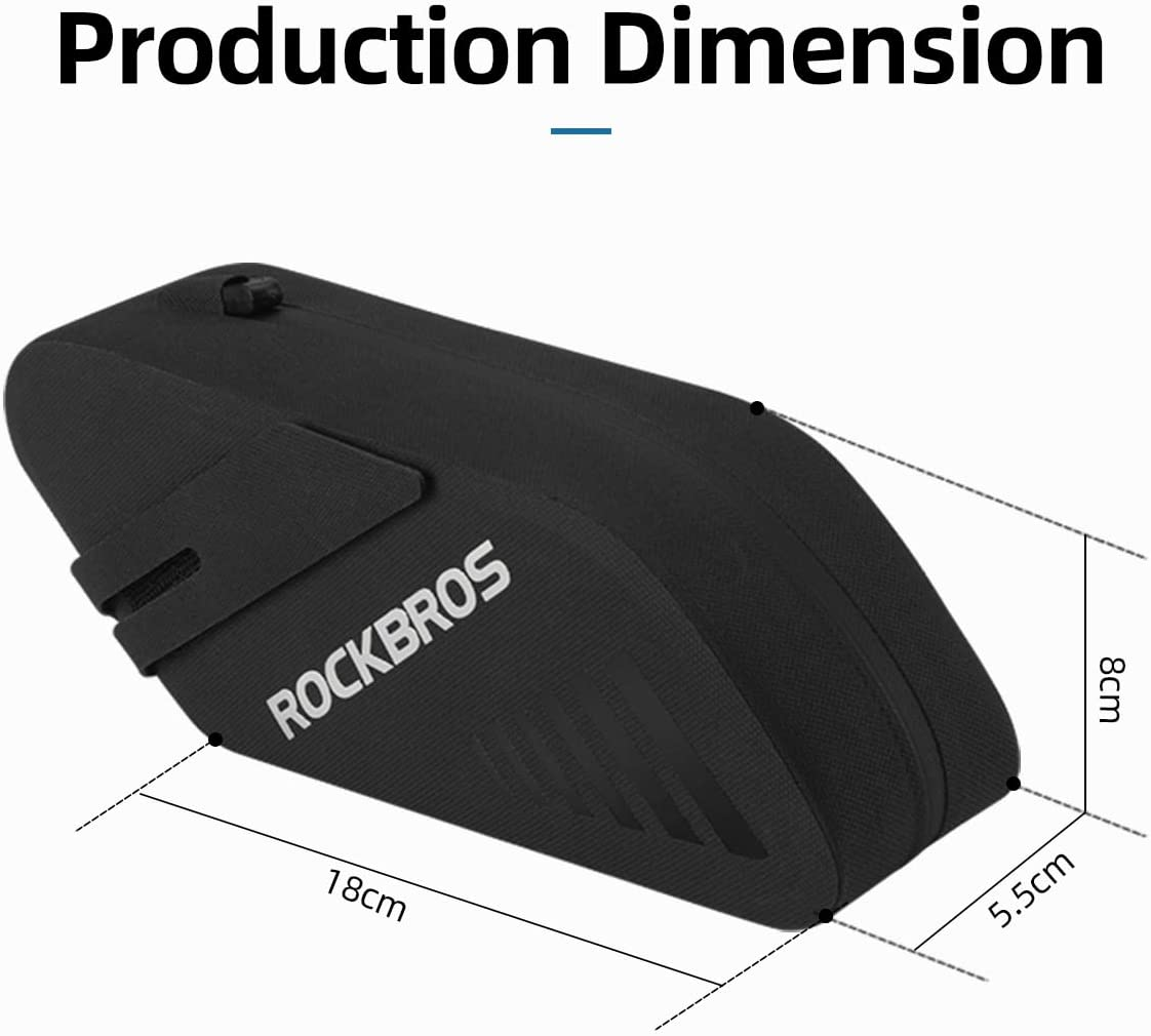ROCKBROS Bike Saddle Bag Waterproof Bike Seat Bag for Mountain Road Tail Seat Pack Bicycle Top Tube Storage Bag image number 4