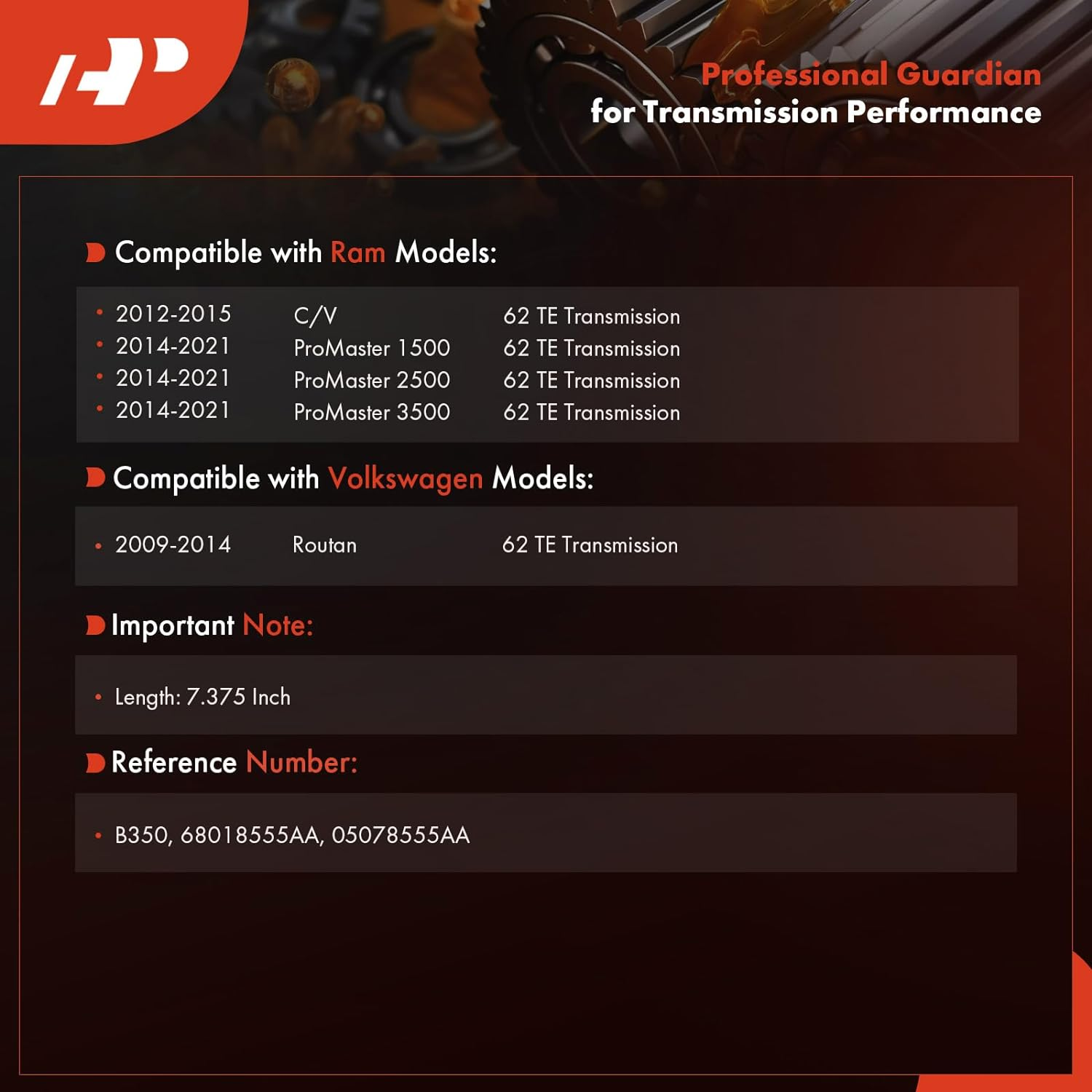 A-Premium Automatic Transmission Fluid Filter with Pan Gasket, Compatible with Dodge Grand Caravan 2008-2020, Journey, Avenger & Chrysler Town & Country, 200, Sebring & Ram C/V & Volkswagen Routan image number 2