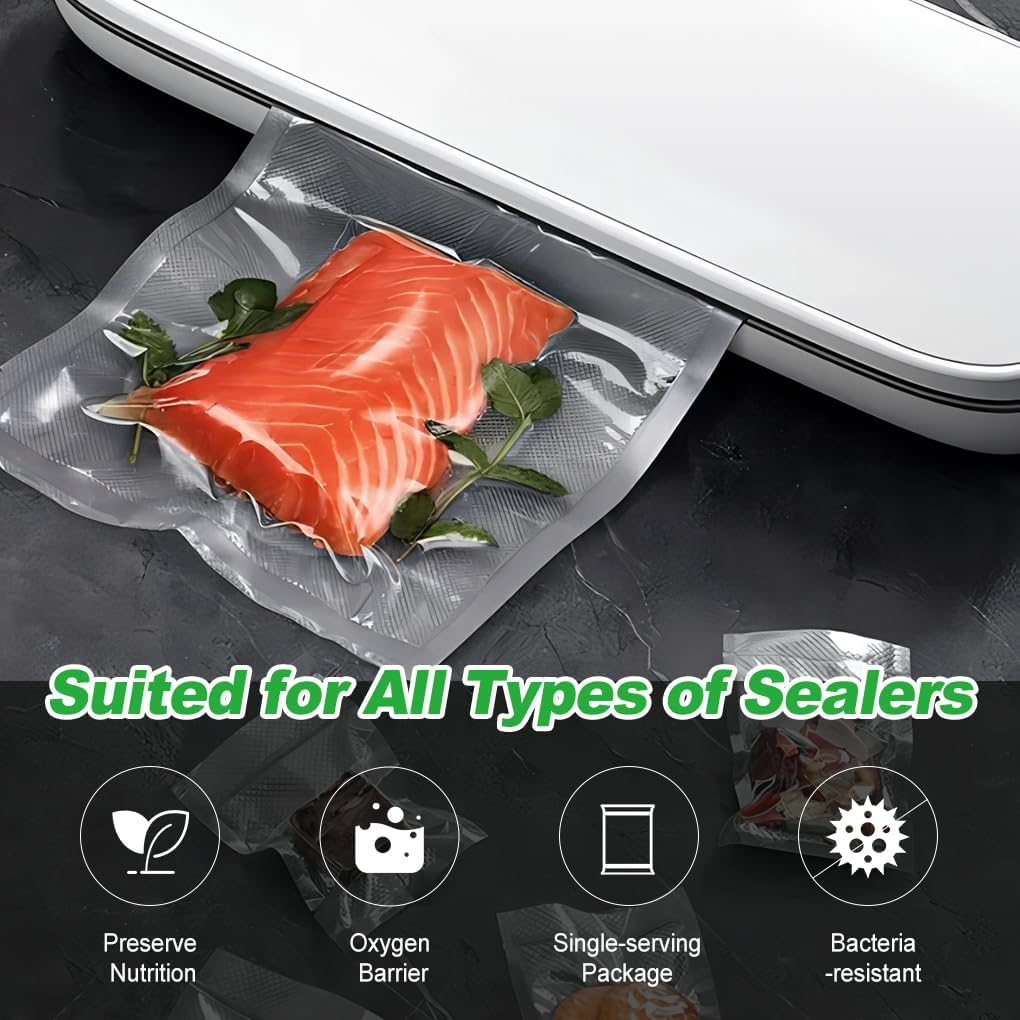 Vivva Vacuum Food Sealer Bags 7X10Cm 100Pcs Vacuum Seal Bags and Puncture Prevention Vacuum Seal Freezer Bag Food Grade for Sous Vide Vaccume Sealer Storage Precut Vacuum Bag image number 1