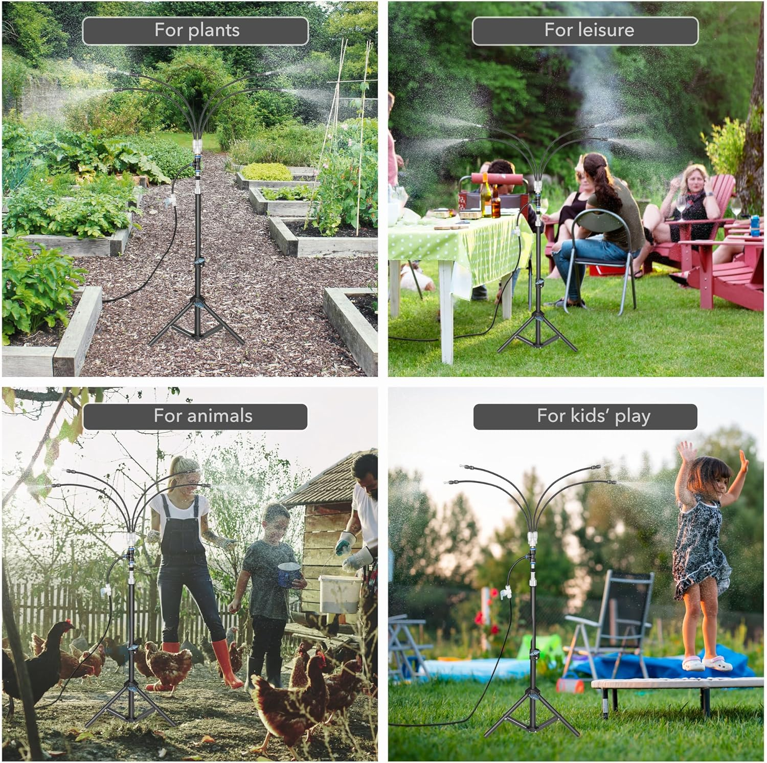 High Standing Misting System for Patio, 4-Way Misters for outside Patio, Versatile Misting Cooling System image number 4