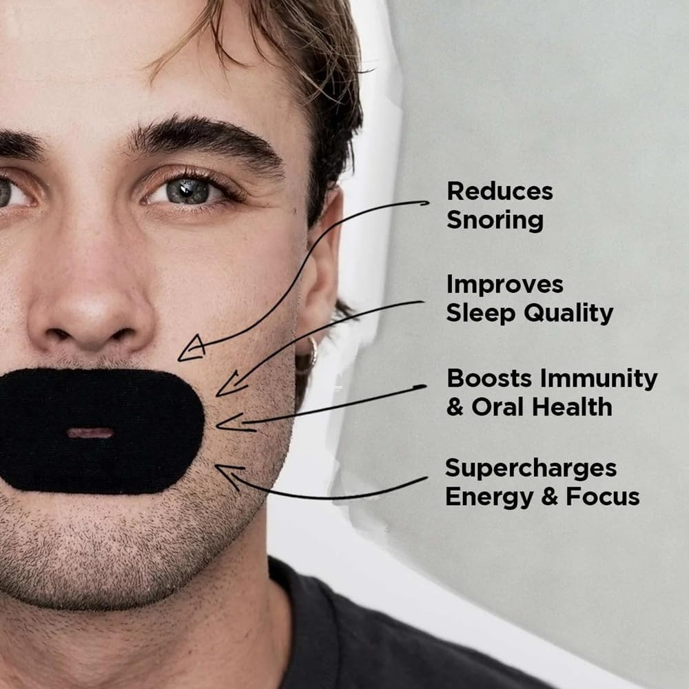 Mouth Tape for Sleeping 30-Pack, anti Snoring Mouth Strips with Hole, Prevent Mouth Breathing and Enhance Nasal Airflow image number 2