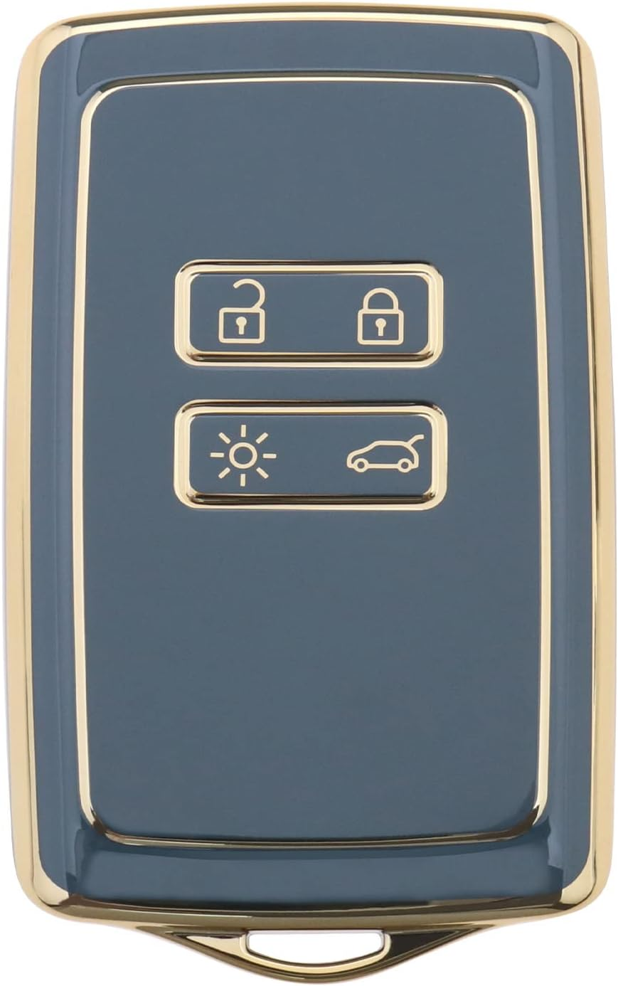 Emagtech Car Key Cover Replacement Compatible with Renault Clio/Espace 5 / Master Bus/Talisman/Megane (IV/4) TPU Key Fob Cover Blue