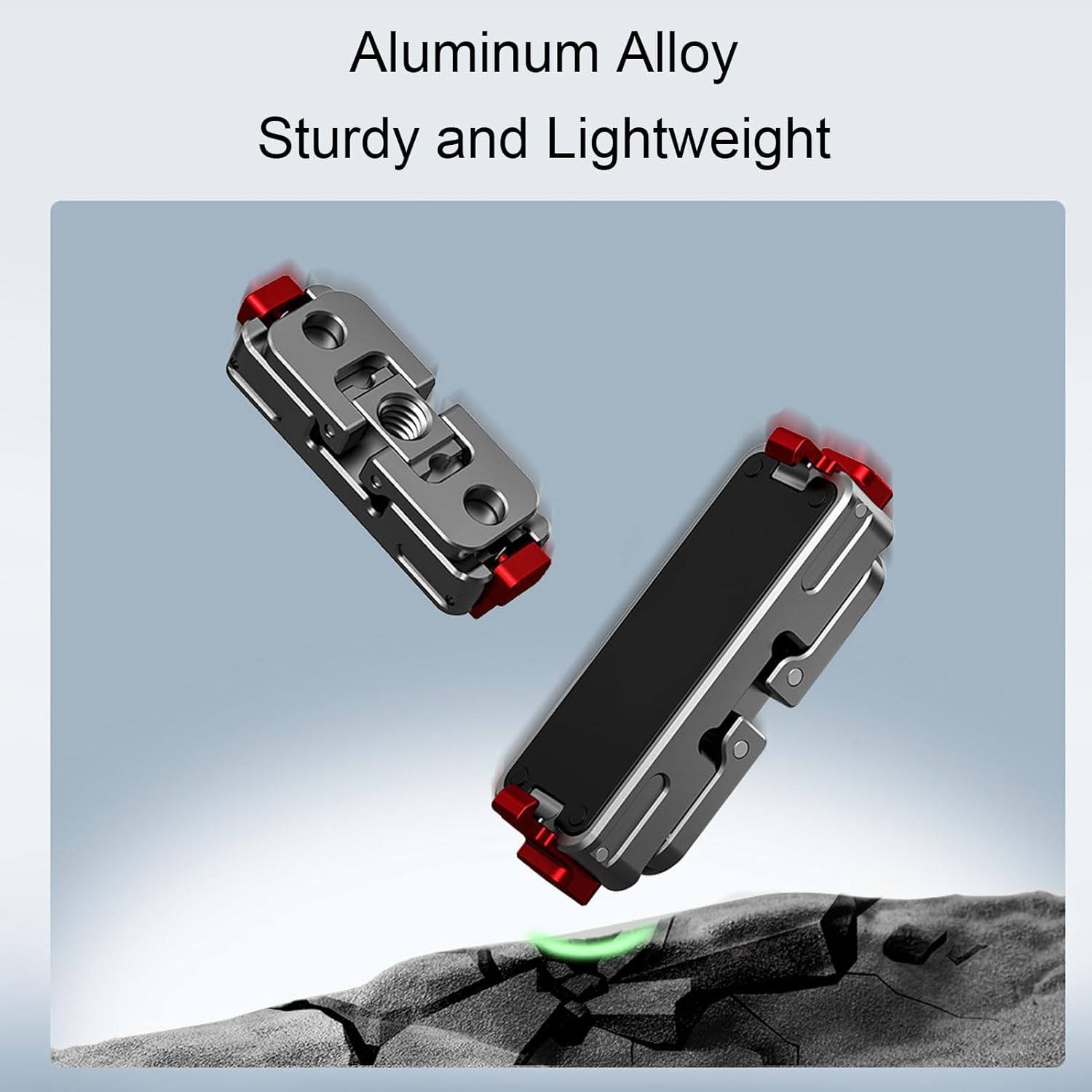 Wisoqu Magnetic Quick Release Adapter Mount Fit for Insta360 Go Ultra, Aluminum Alloy Extension Base with Foldable 2-Prong Interface & 1/4" Screw Hole