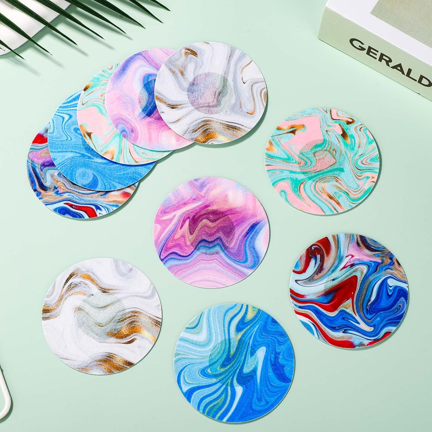 25Pcs Sensor Covers for Libre 2/3, Waterproof Adhesive Patches Blood Glucose Monitor Patch Sensor Stickers CGM Overpatch Tape Compatible with Libre (Marble Gradient, 5 Styles) image number 2