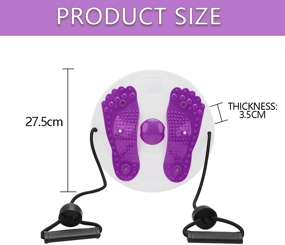 Ab Twist Waist Disc Board with Handles - Adjustable Twisting Trainer with Massage Foot Sole - Rotating Balance Disc for Slimming Waist, Abs, Arms, Hips & Thighs Home Workout