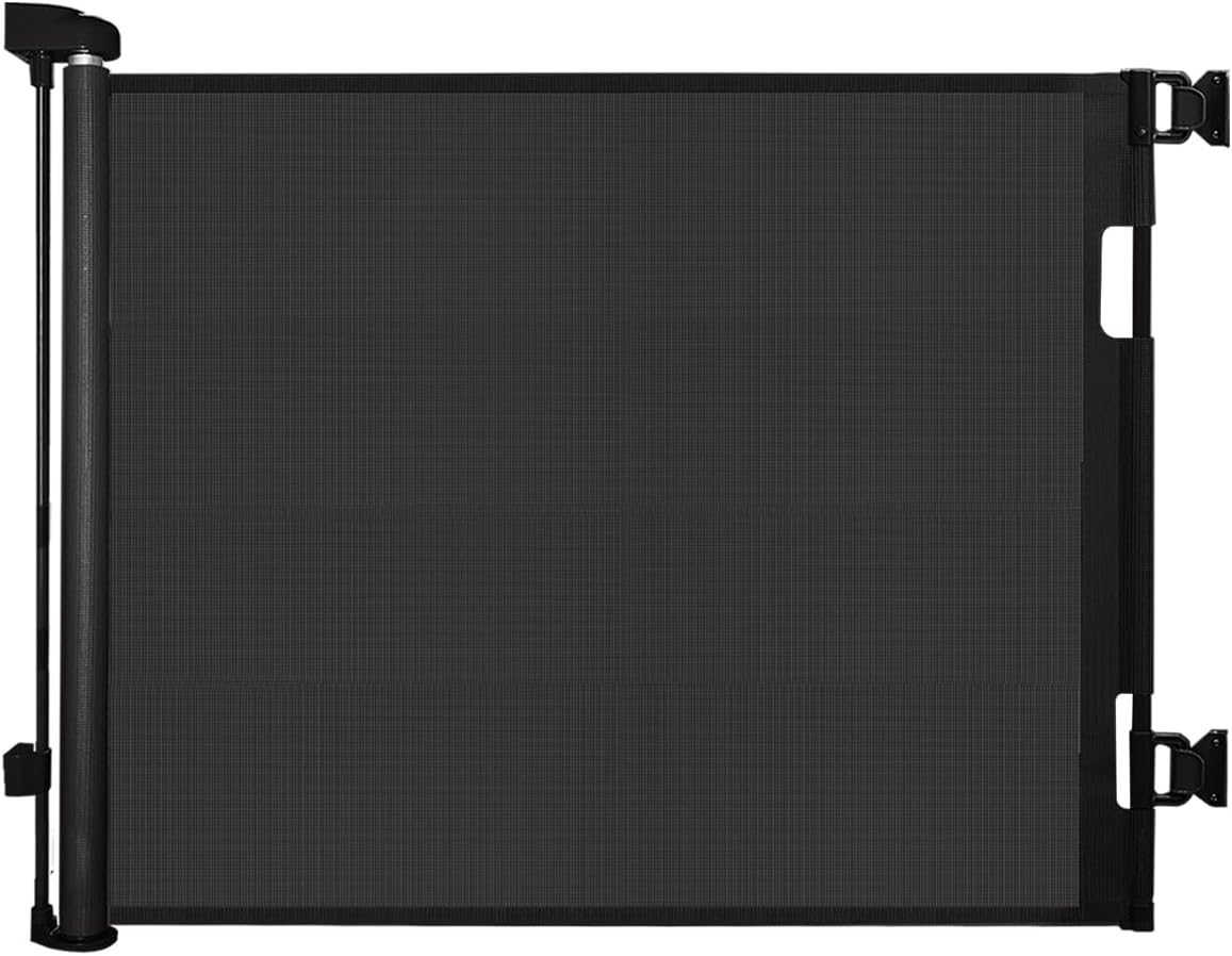 Dearlomum Retractable Baby Gate,Mesh Baby Gate or Mesh Dog Gate,33" Tall,Extends up to 71" Wide,Child Safety Gate for Doorways, Stairs, Hallways, Indoor/Outdoor,White