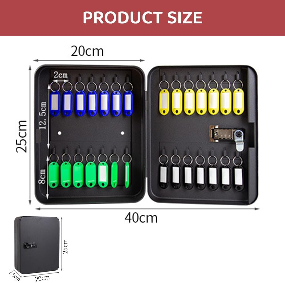Secure Storage Cabinet with Combination Lock &ndash;28 Key Cabinet, Metal Lock Box, Filing Cabinet, Tool Locker & Portable Safe for Office, Home, Garage, Dorm image number 4