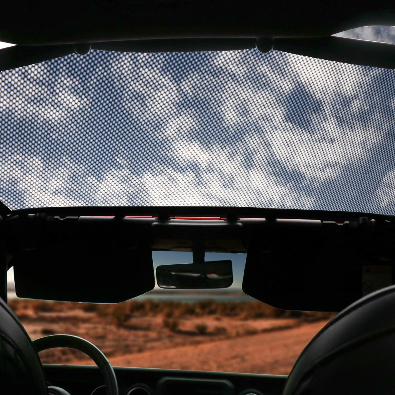 Sunshade for 2018-2023 Jeep Wrangler JL JLU 2 Door 4 Door Front Mesh Sun Shade JL Sunshade Bikini Soft Top Roof Cover Net Accessories, Blocks UV, Wind, Noise, Black