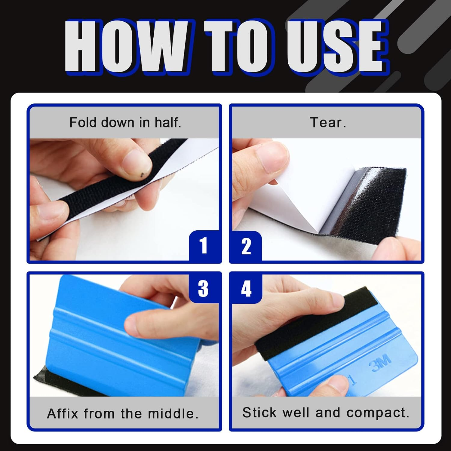 Glarks 21Pcs Car Vinyl Wrap Window Tint Film Tool Kit Includes 4 Inch Felt Edge Squeegee and Spare Fabric Felt, Utility Knife and Blades, Safety Vinyl Cutter, Micro Squeegee for Car Wrapping image number 3