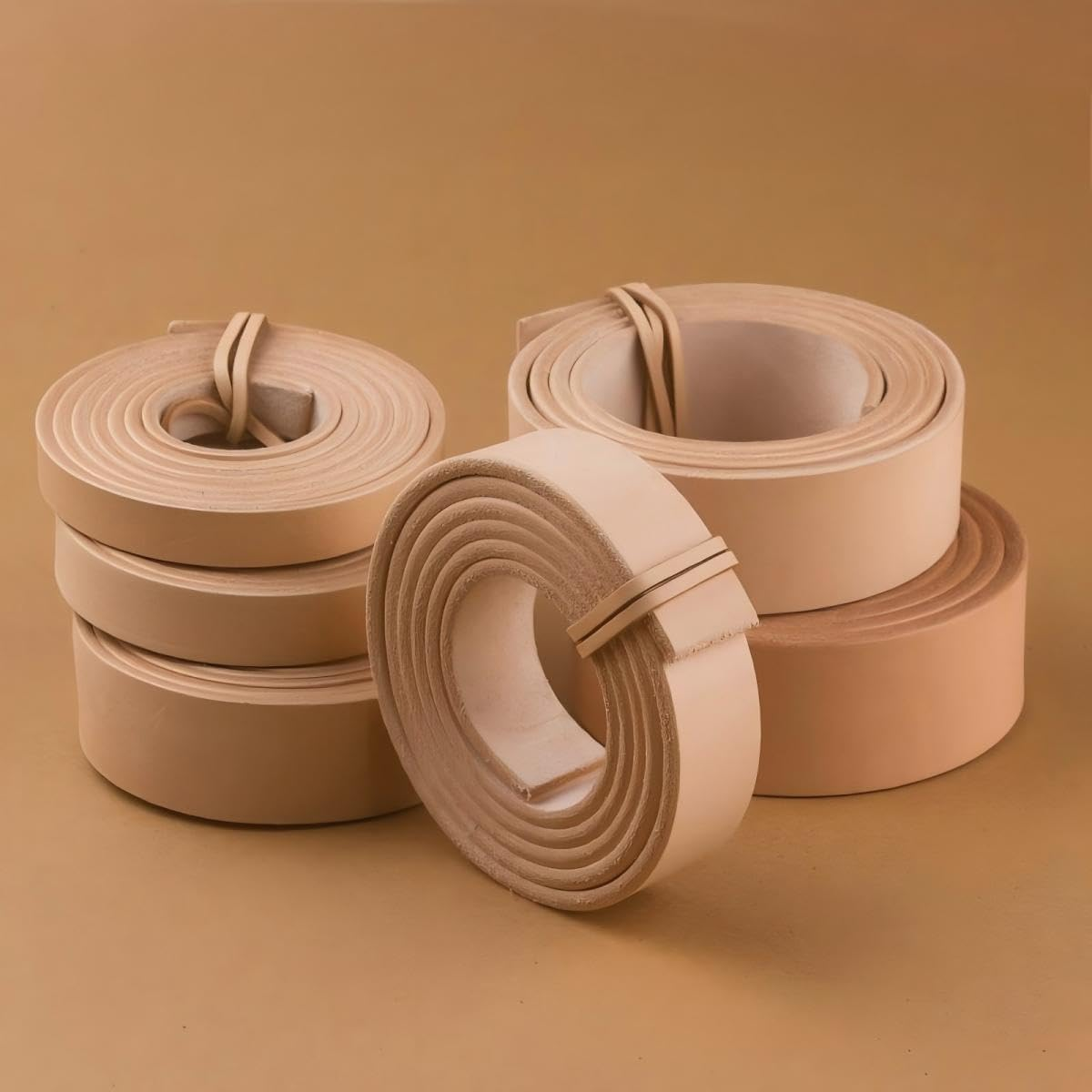 Natural Veg Tan 8/9 Ounce Leather Belt Blank, Long Strip 1.5" X 50" 1 Pack