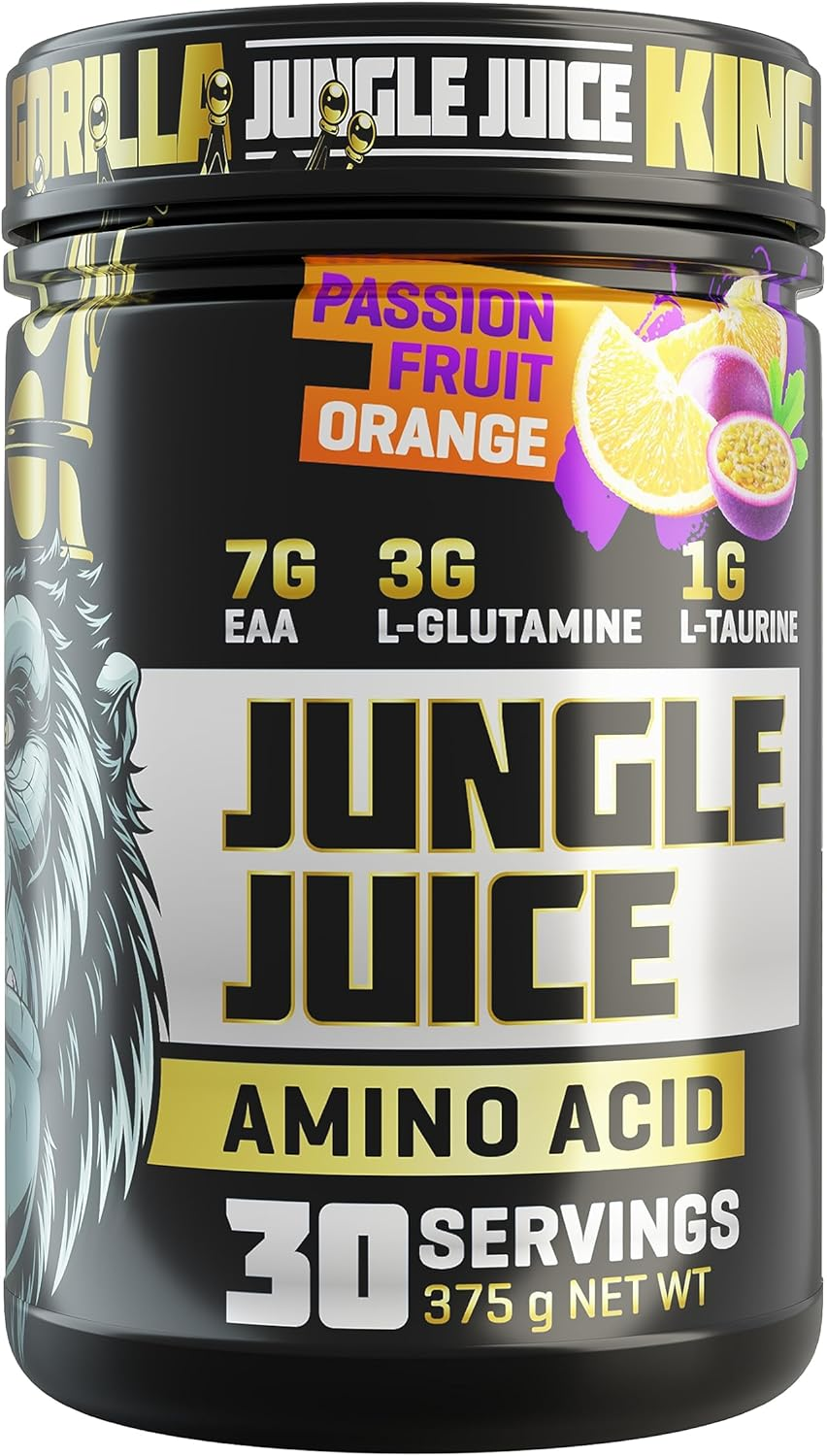 Gorilla Warfare Jungle Juice - Mango and Pineapple Flavour - Amino Acid - 7G Eaa - 3G L-Glutamine - 1G L-Taurine - Reduce Muscle Soreness image number 2