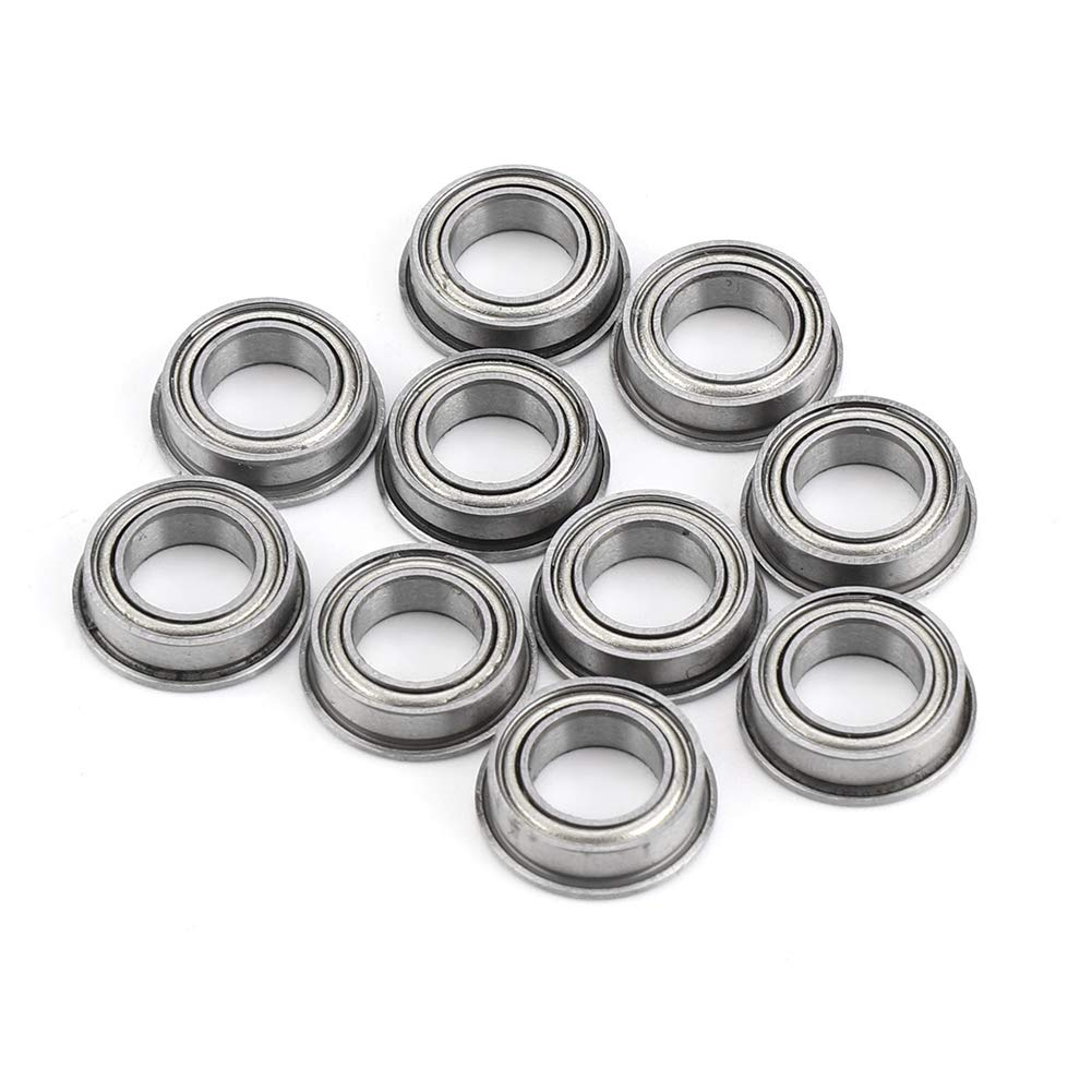 Flanged Ball Bearings,10Pcs MF106ZZ Stainless Steel Mini Metal Shielded Flanged Ball Bearings 6X10X3Mm,Low Friction, High Rigidity,High Rotation Speed image number 2