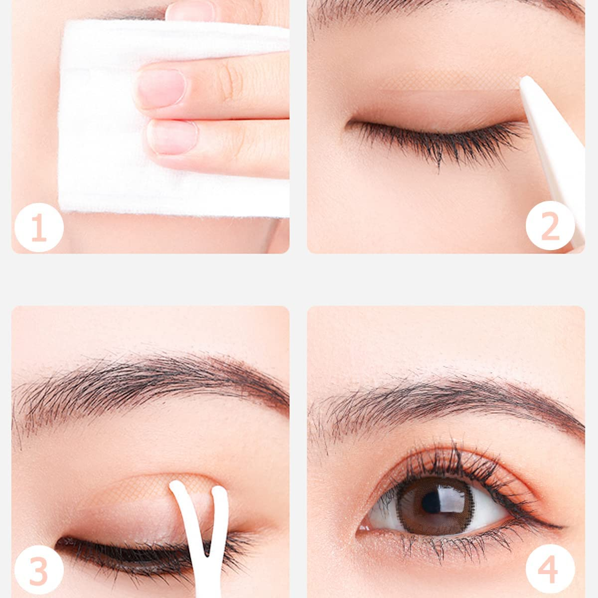 Folmywy Eyelid Tape Waterproof Invisible Slender Style 200 Piece Double Sticker Self-Adhesive Lasting for Hooded Droopy Uneven Mono-Eyelids No Trace Sticky image number 5