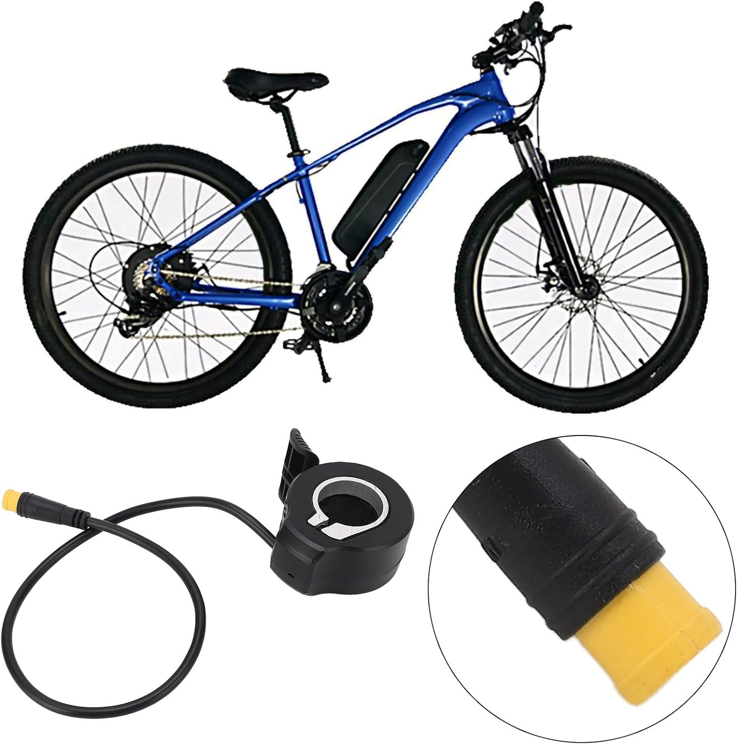 Thumb Throttle, Universal Speed Control Accelerator Replacement Accessories Left or Right Handle Waterproof Plug Connector for Modified Electric Scooters Bicycle Conversion Parts130X image number 1