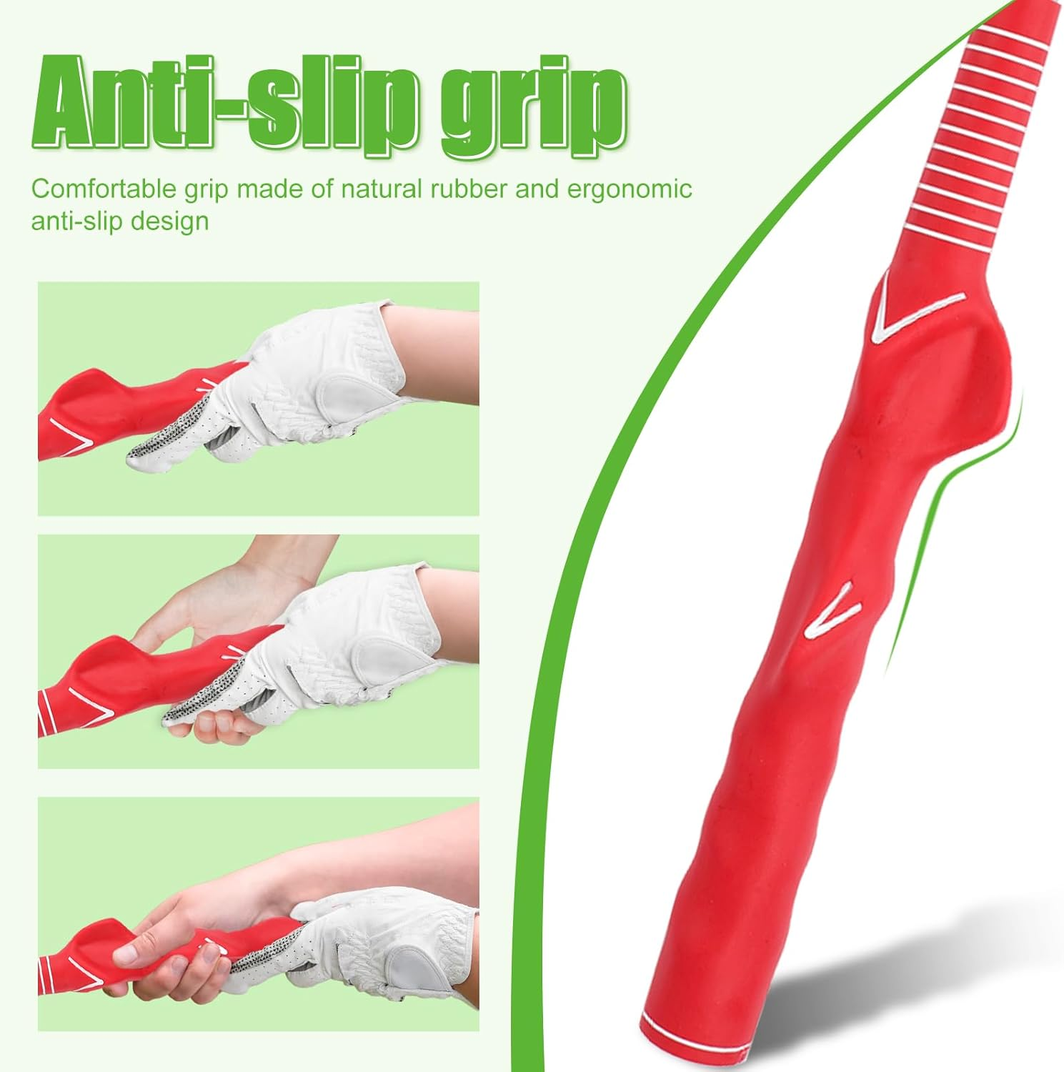 Retractable Golf Training Aid, Practical Swing Trainer Portable Golf Grip Training Aid Stretchable Golf Alignment Sticks for Indoor Practice Warm-Up Tempo Chipping Hitting Training (Red)