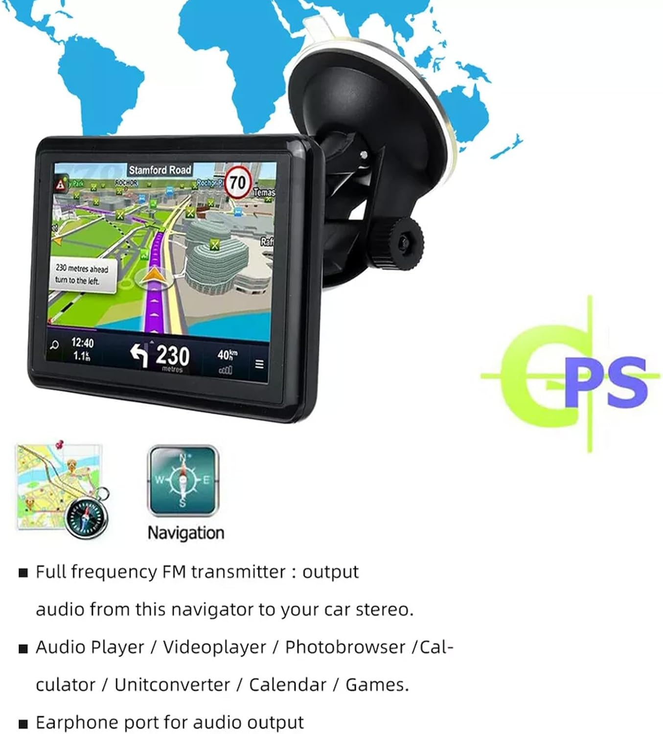 5 Inch 4G GPS Navigator System Touch Screen Car Truck Navigation AU Map image number 6