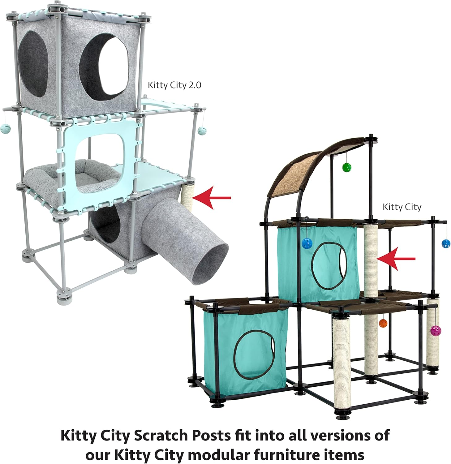 Kitty City Cat Furniture Accessories Cat Scratching Post Replacement and Only Compatible with Kitty City Playsets image number 1