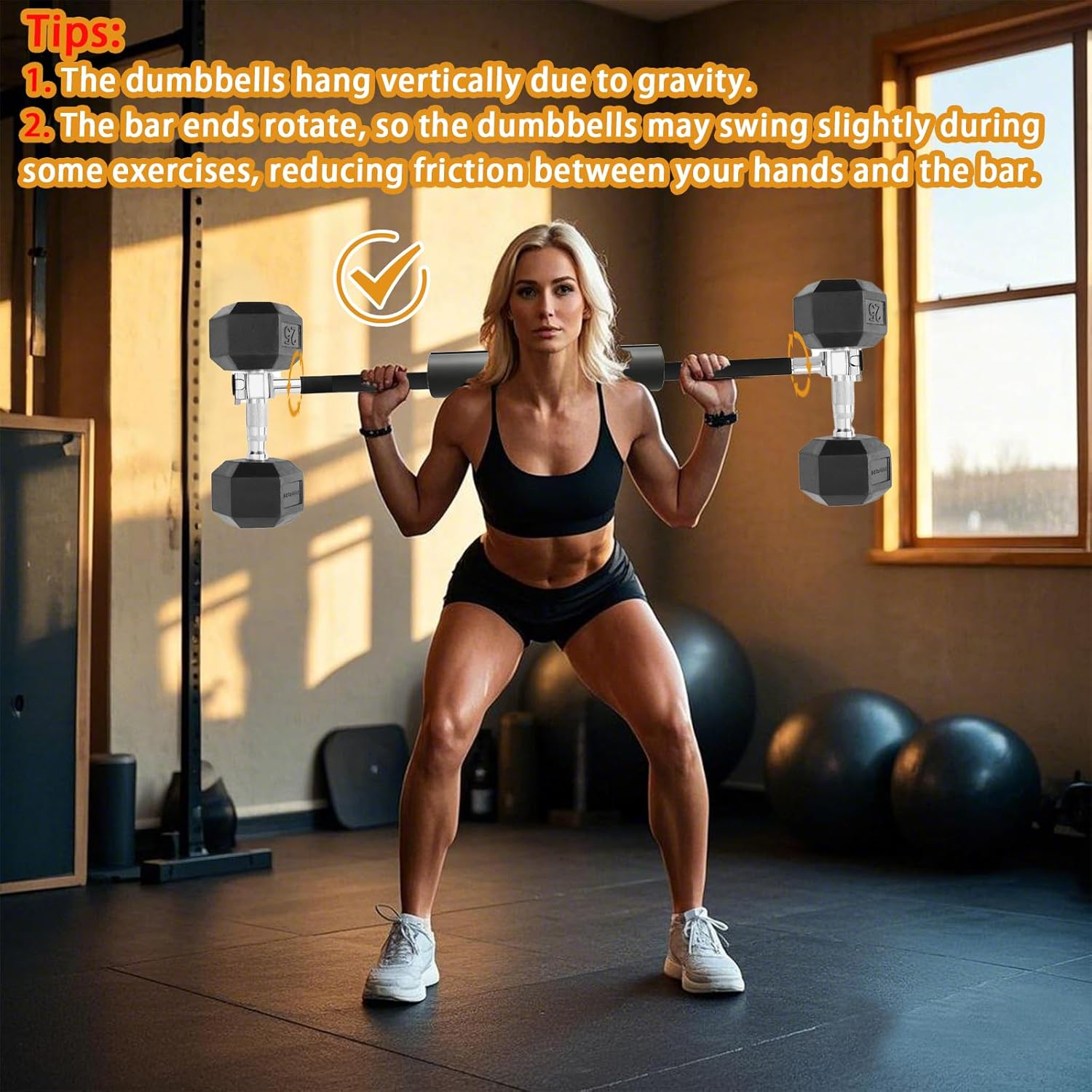 MARCHMARS Dumbbell Barbell Converter Bar Set, Adjustable Dumbbell Converter for Home Gym, Compatible with Most Dumbbells Including Bowflex, All-Steel Bar, Supports up to 220 Lbs for Weight Lifting image number 4