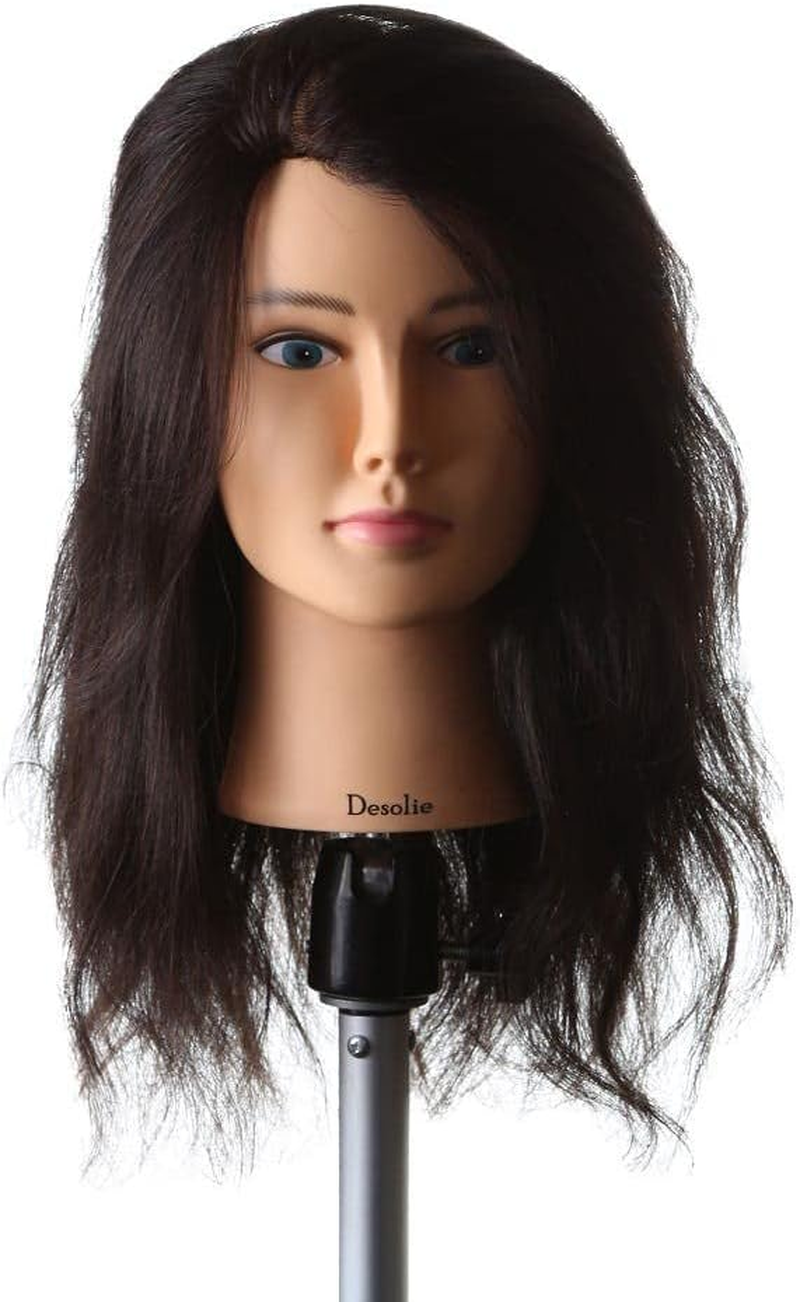 Desolie 100% Virgin Indian Remy Human Hair Hairdressing Mannequin Head TAFE B1 16&rdquo;/40 image number 2