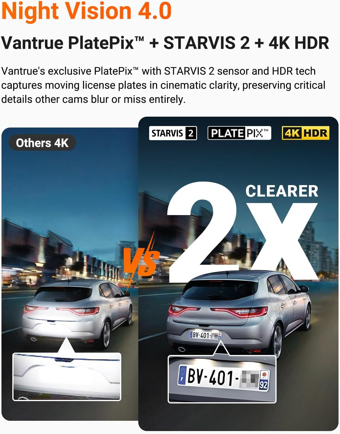 Vantrue N4 Pro S 3 Channel Dash Cam, Upgrade 2.5K Waterproof Rear Cam, 3 Way STARVIS 2, Platepix, 4K+1080P+1440P Car Camera W/ 3 HDR Night Vision, Wifi GPS, Option LTE, 24H Parking Mode, Support 1TB image number 6