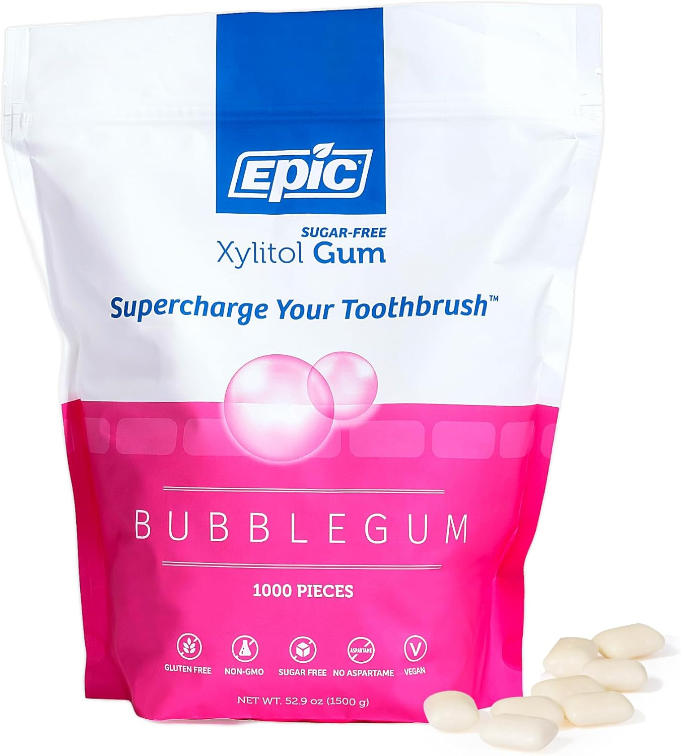 Epic Bubblegum Sugar-Free Xylitol 1000 Dental Gum image number 4