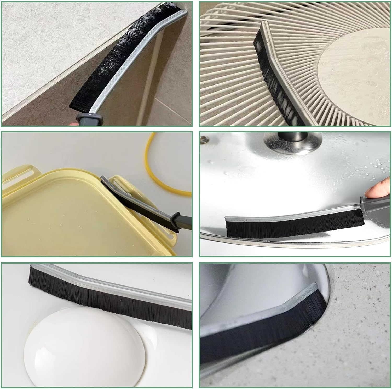 6 Pieces Gap Cleaning Brushes, Grout Brush, Brush Cleaning Set for Tile Floors, Slide Rail, Keyboard, Window, Door Window Rails, Cleaning Brush for Joint Cleaning in Bathroom, Toilet, Kitchen image number 1