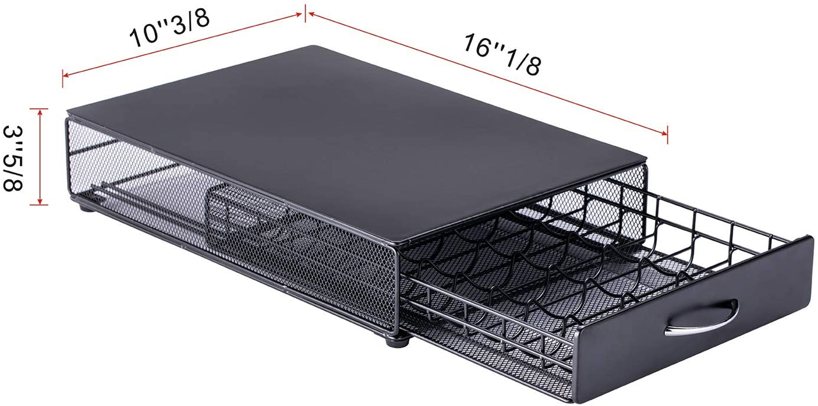 Coffee Pod Holder Stand Revolving Capsules Storage Rack for Nespresso Vertuoline (40 Pods Iron Drawer) image number 3