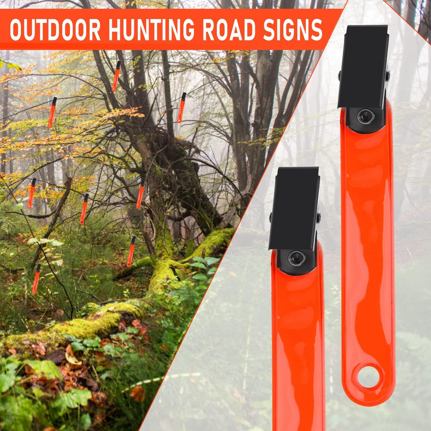 WXJ13 36 Pack Trail Markers with Clips Tacks Hunting Reflector High-Visibility Tree Trail Markers Reflective Trail Markers for Tree-Stand Hunting Outdoor Hiking Hunting (Orange) image number 5